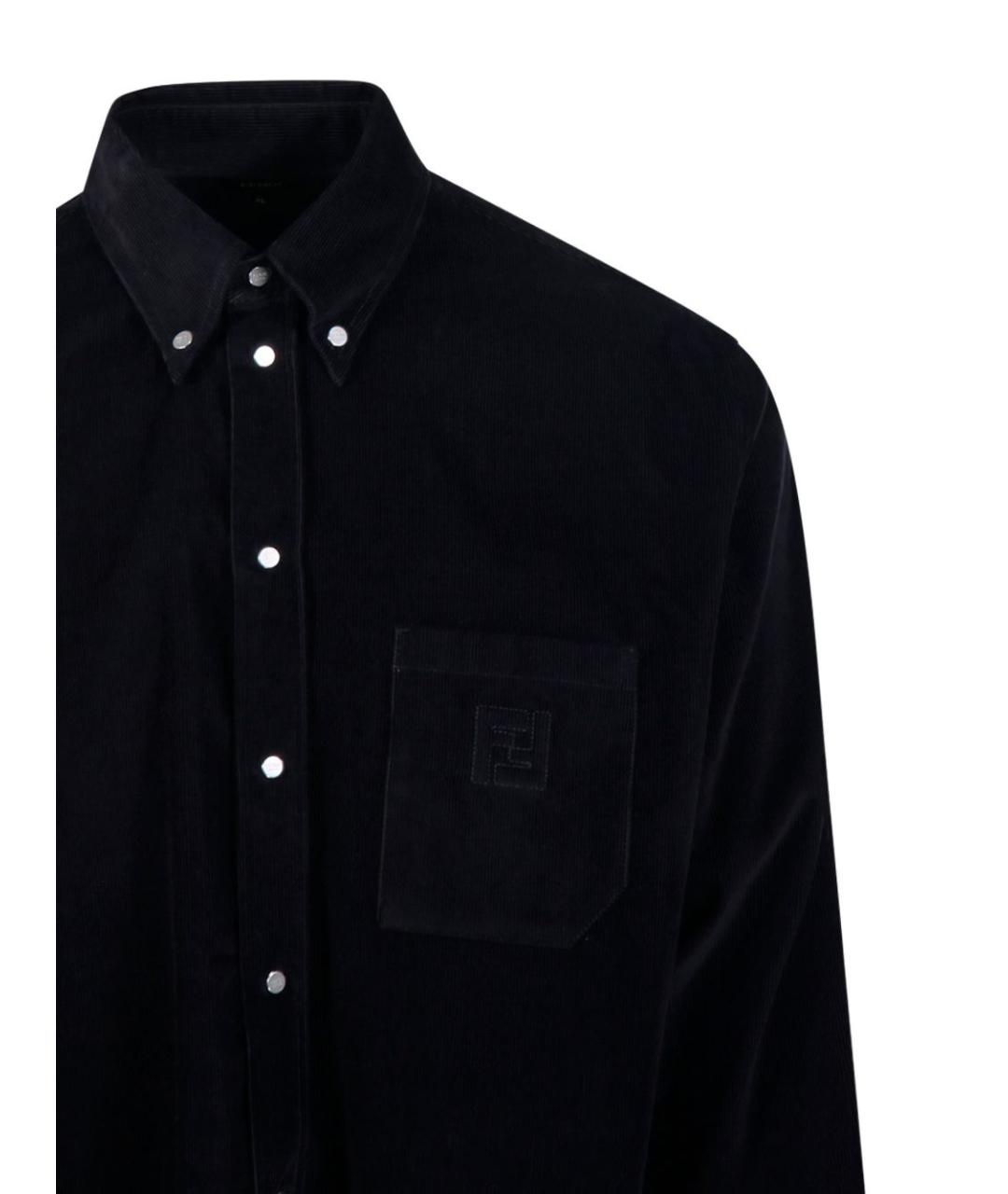 FENDI Черная хлопковая кэжуал рубашка, фото 2