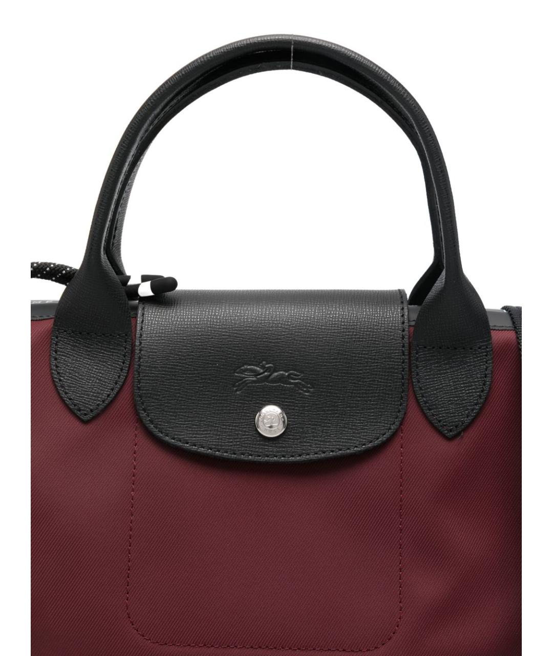 LONGCHAMP Бордовая синтетическая сумка тоут, фото 3