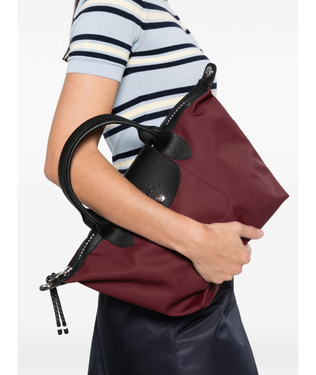 LONGCHAMP Бордовая синтетическая сумка тоут, фото 2