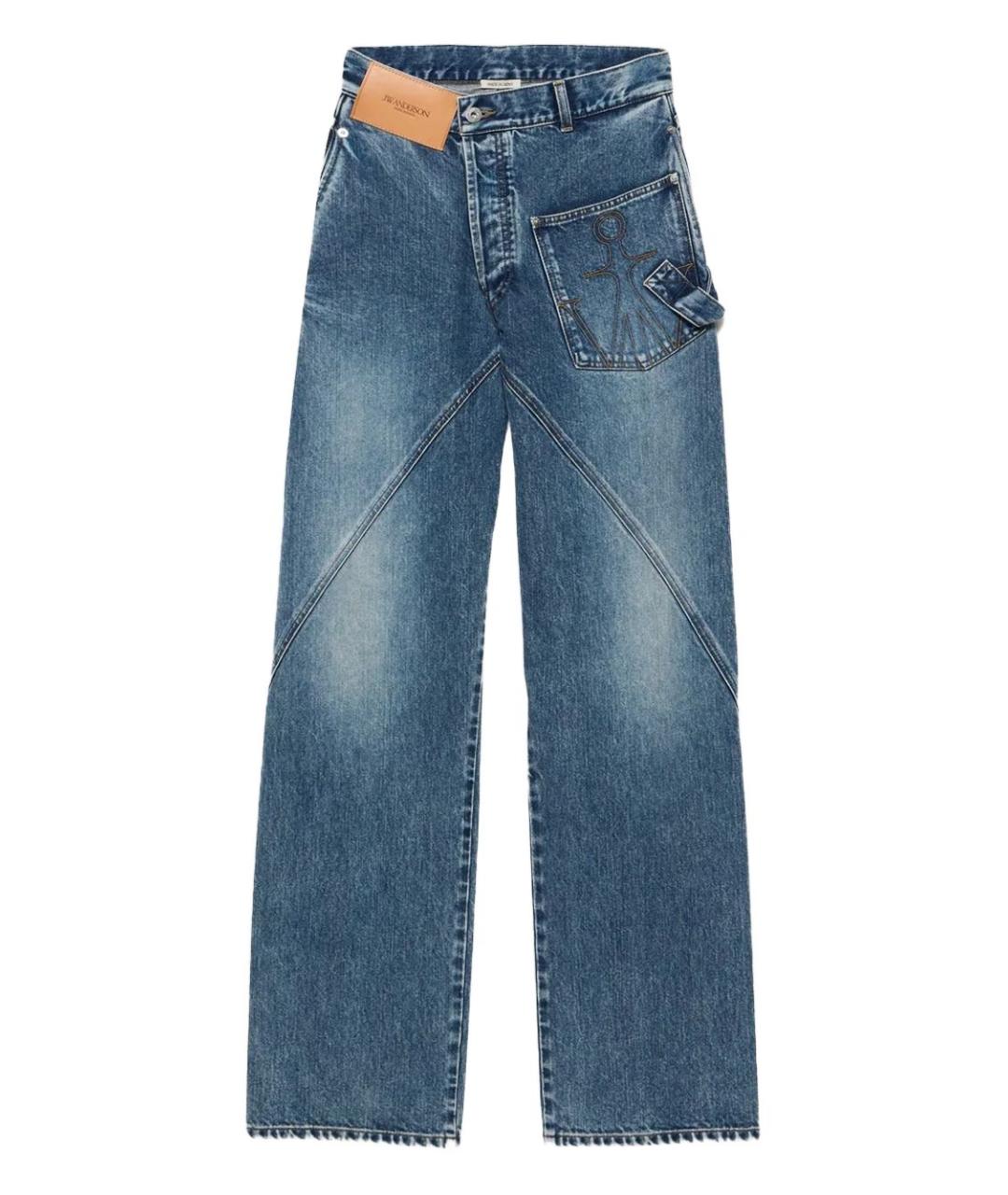 J.W.ANDERSON Синие хлопковые джинсы клеш, фото 1