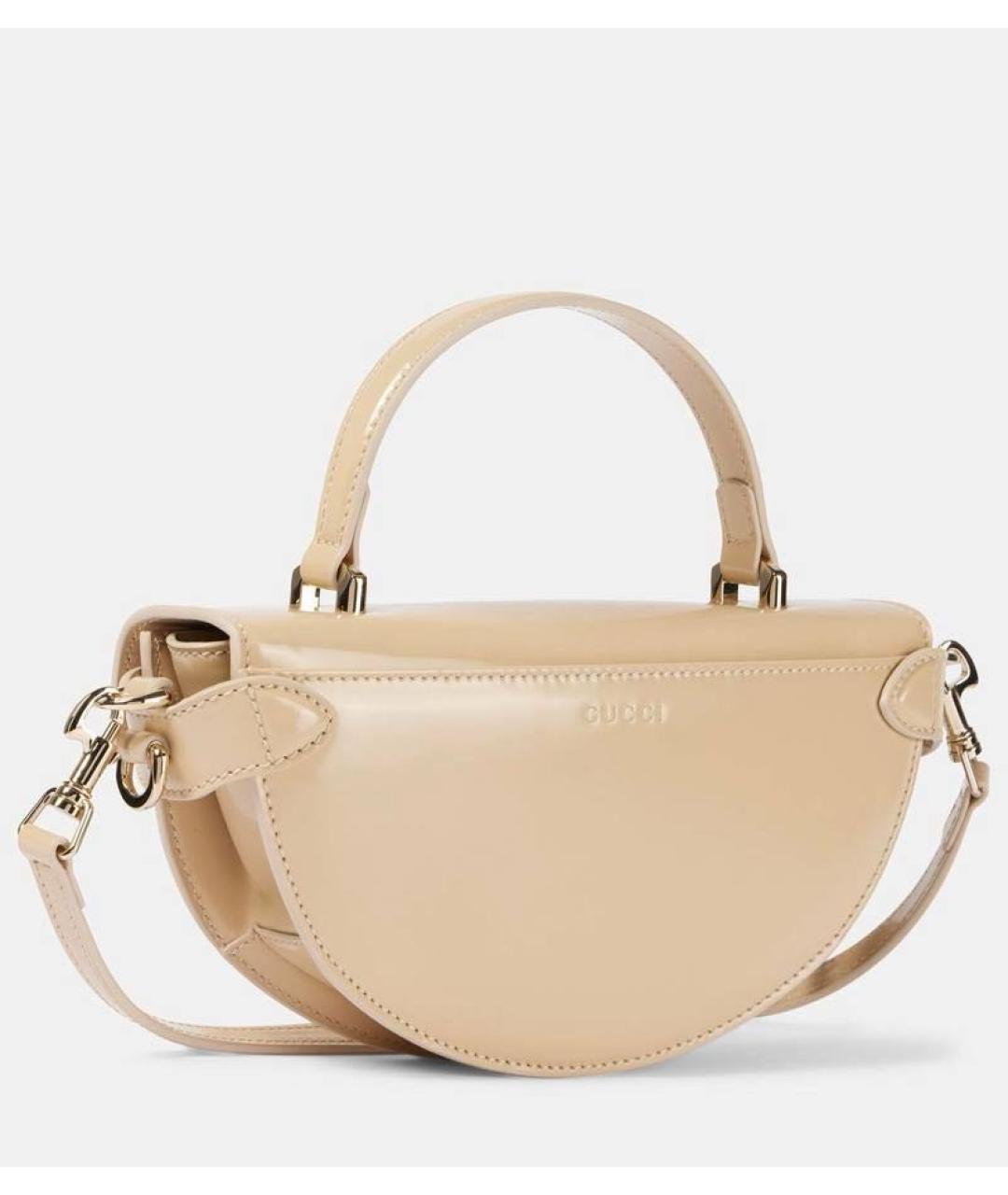 GUCCI Бежевая кожаная сумка через плечо, фото 2