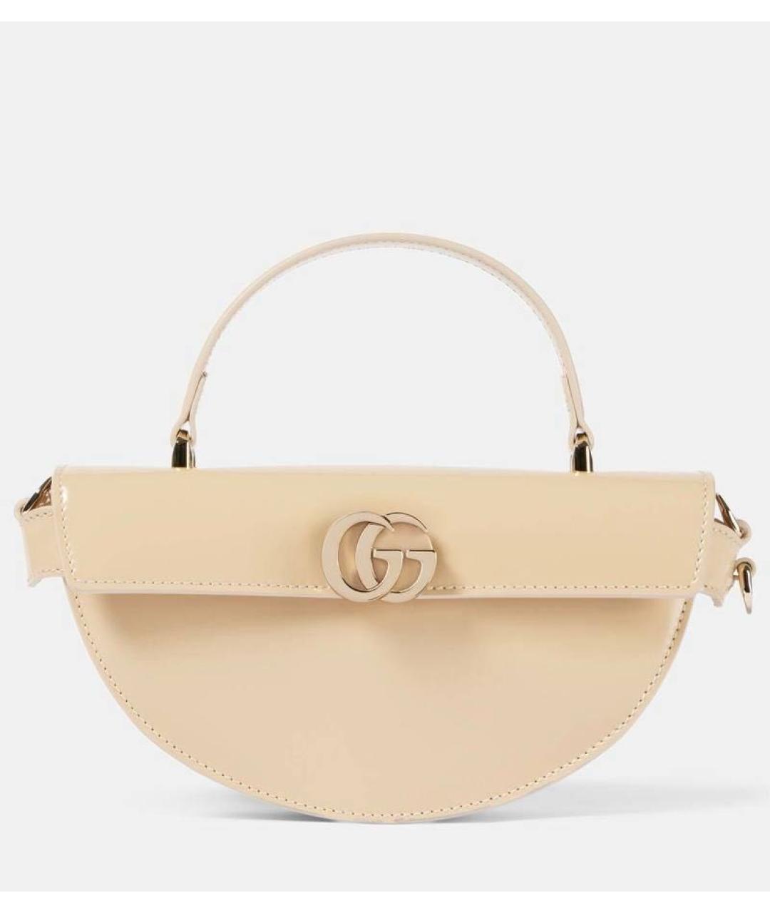 GUCCI Бежевая кожаная сумка через плечо, фото 6