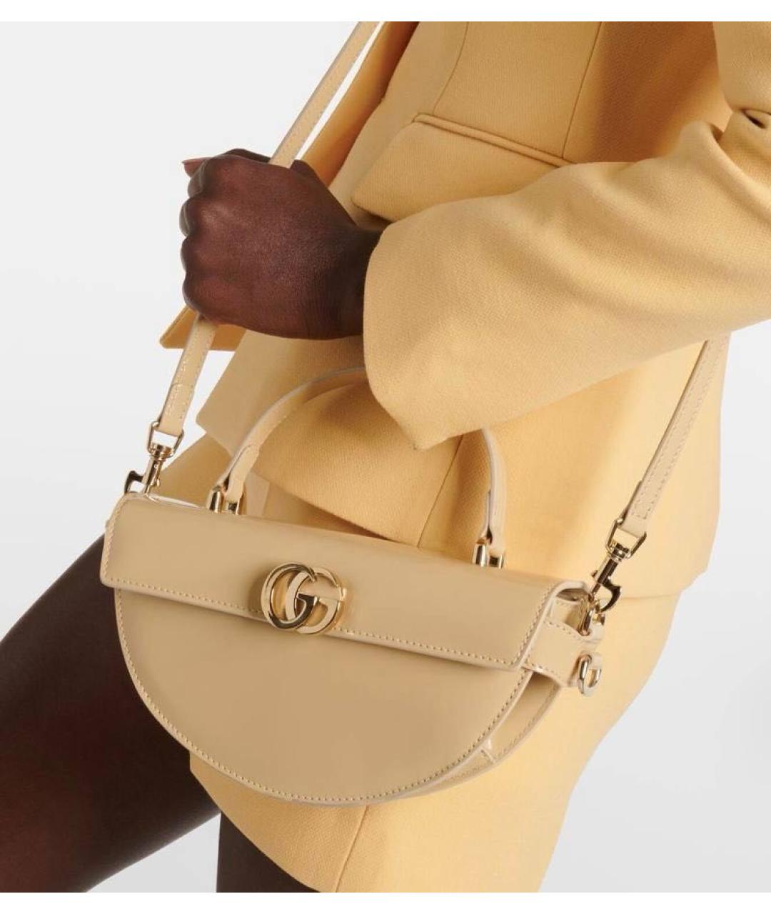 GUCCI Бежевая кожаная сумка через плечо, фото 3
