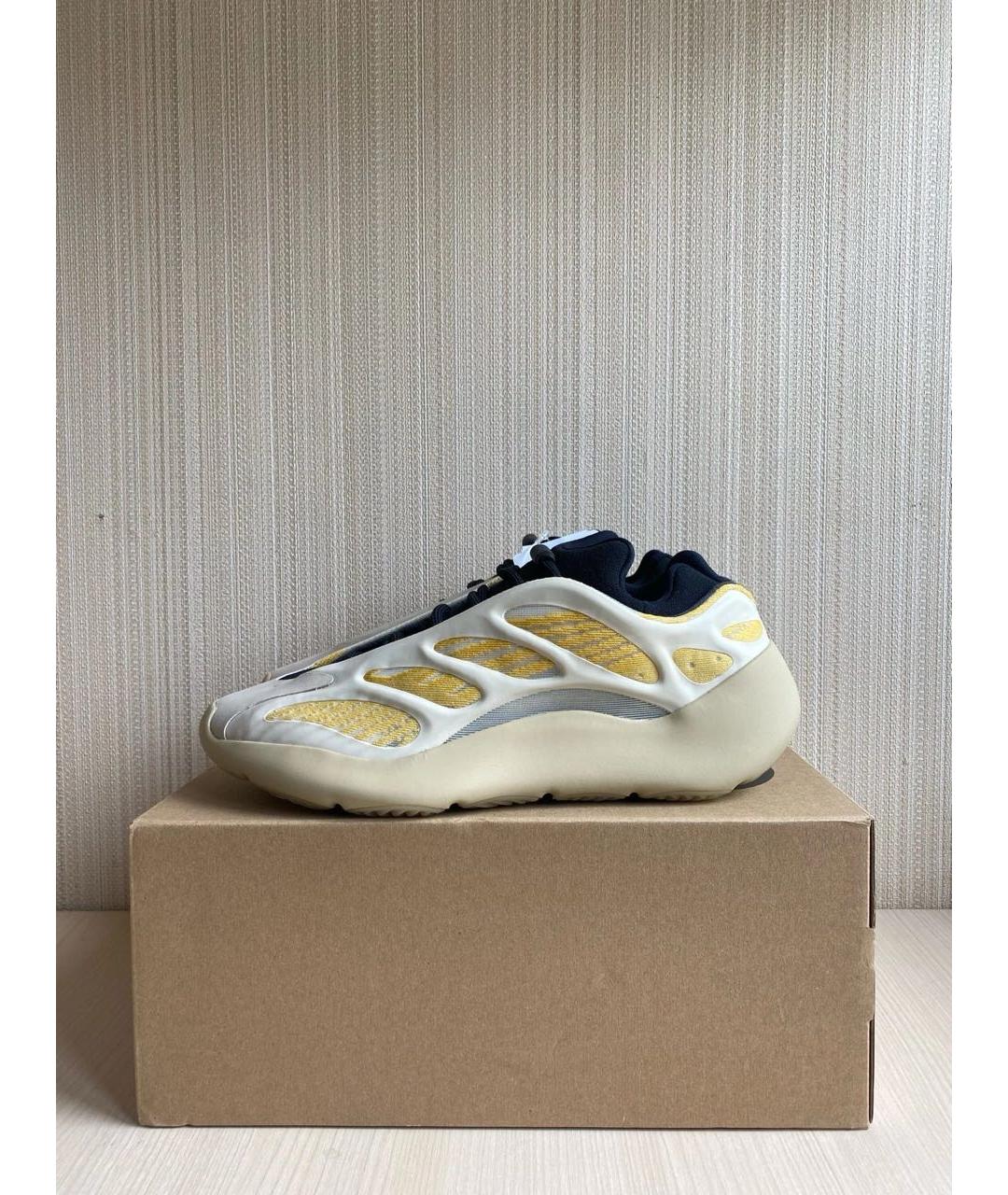 ADIDAS YEEZY Белые текстильные низкие кроссовки / кеды, фото 3