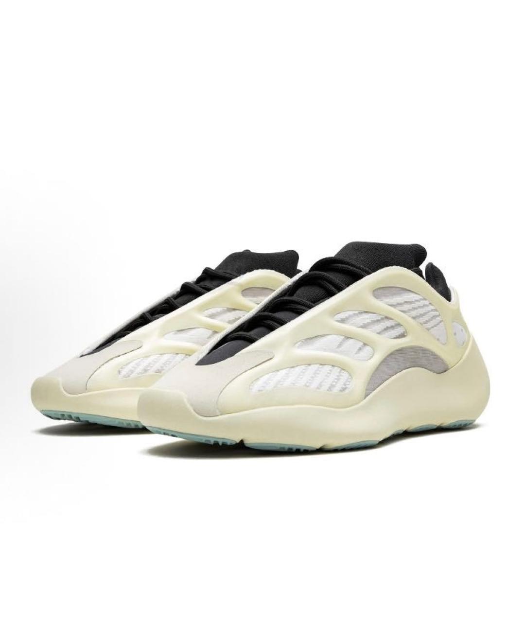 ADIDAS YEEZY Бежевые текстильные низкие кроссовки / кеды, фото 2