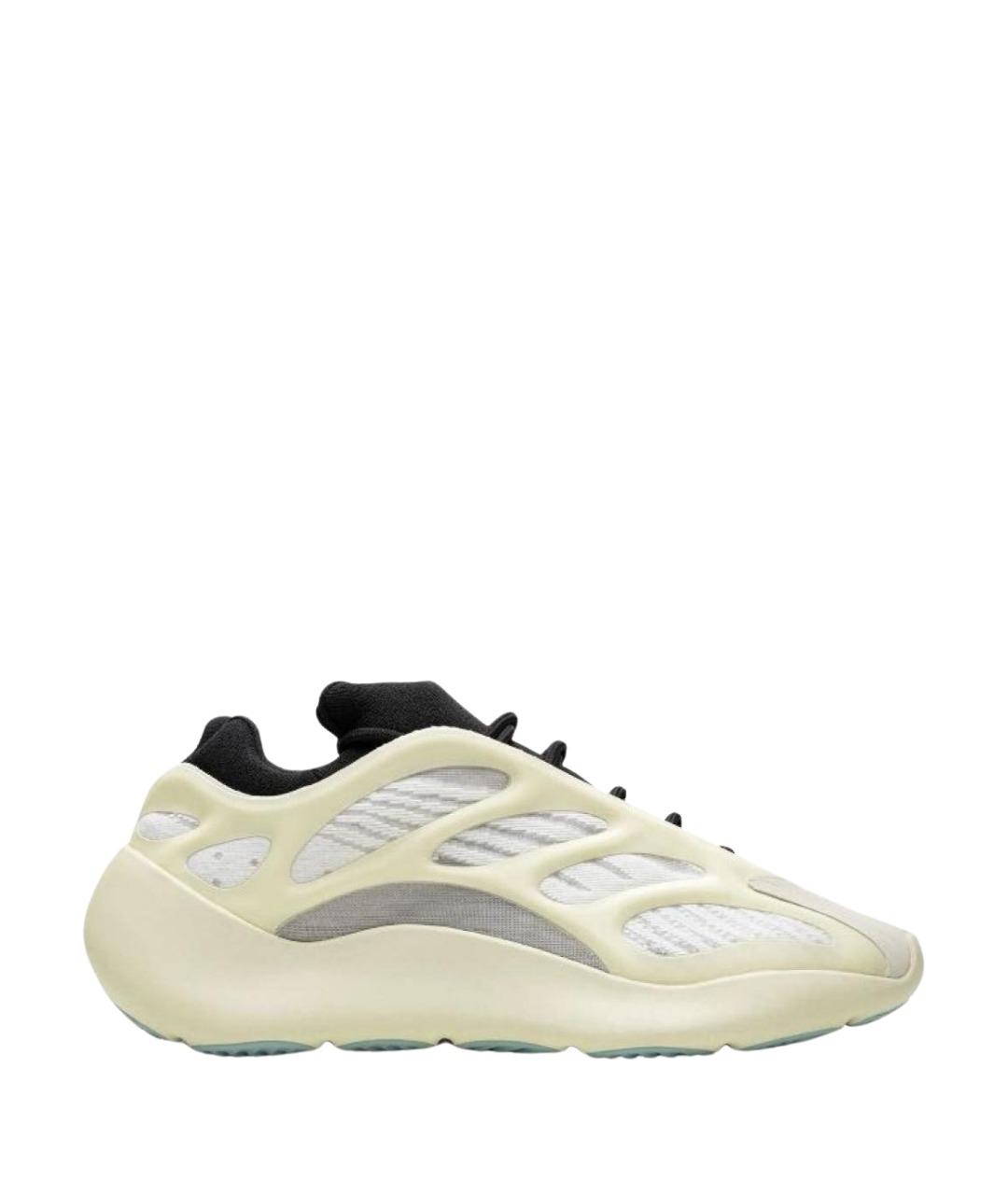 ADIDAS YEEZY Бежевые текстильные низкие кроссовки / кеды, фото 1