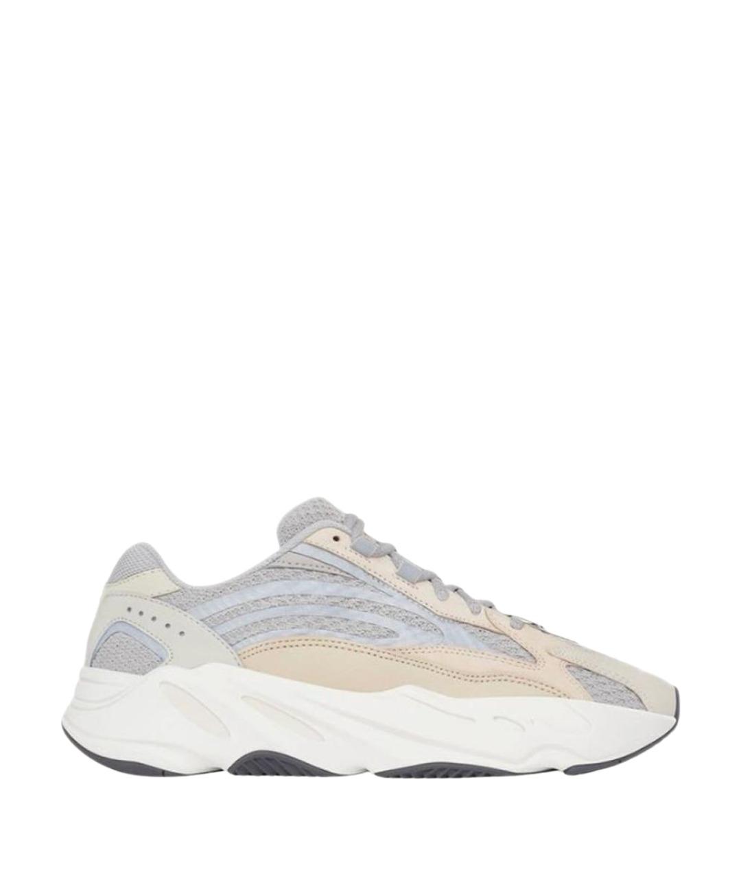 ADIDAS YEEZY Серые кожаные низкие кроссовки / кеды, фото 1