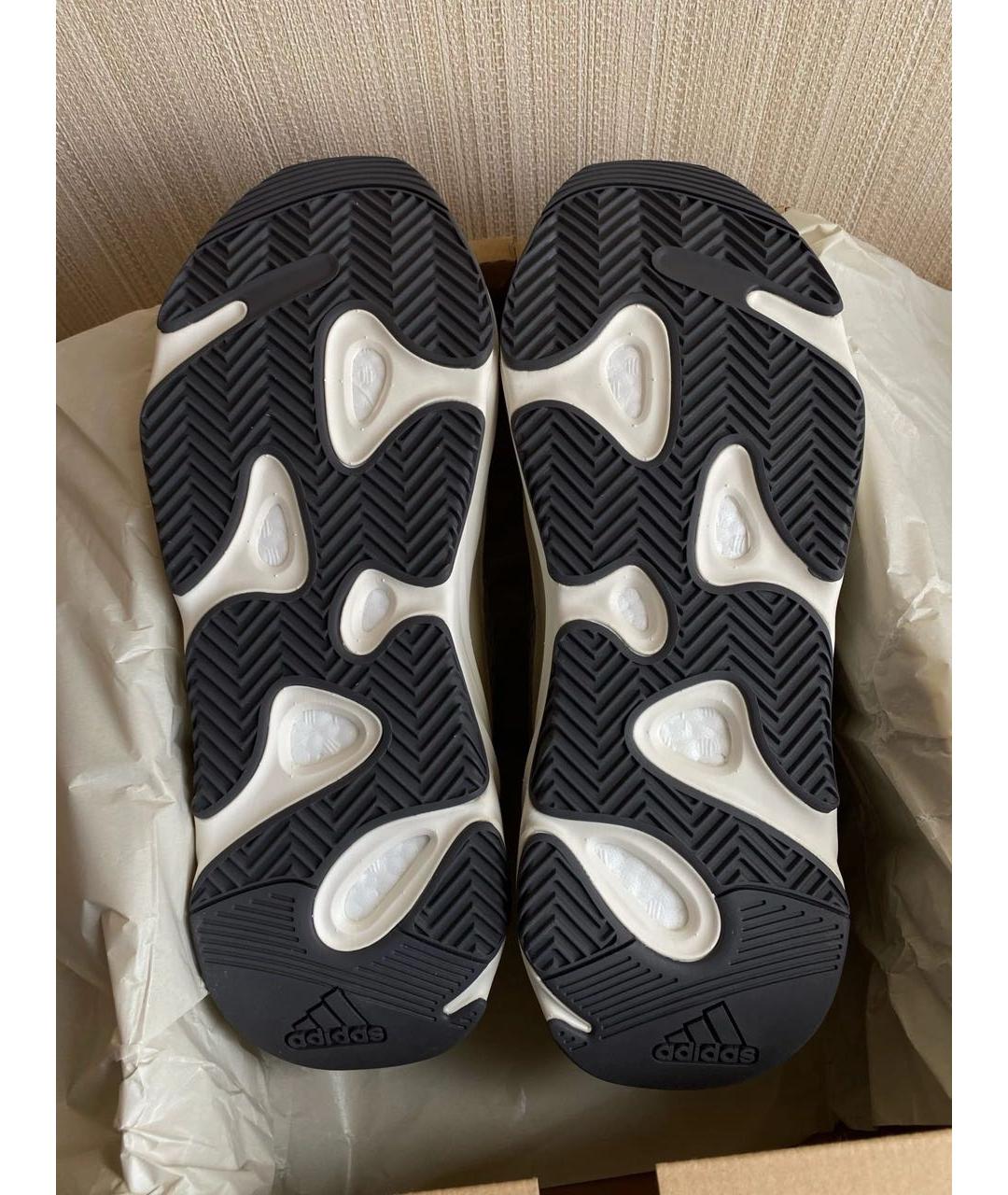 ADIDAS YEEZY Серые кожаные низкие кроссовки / кеды, фото 5