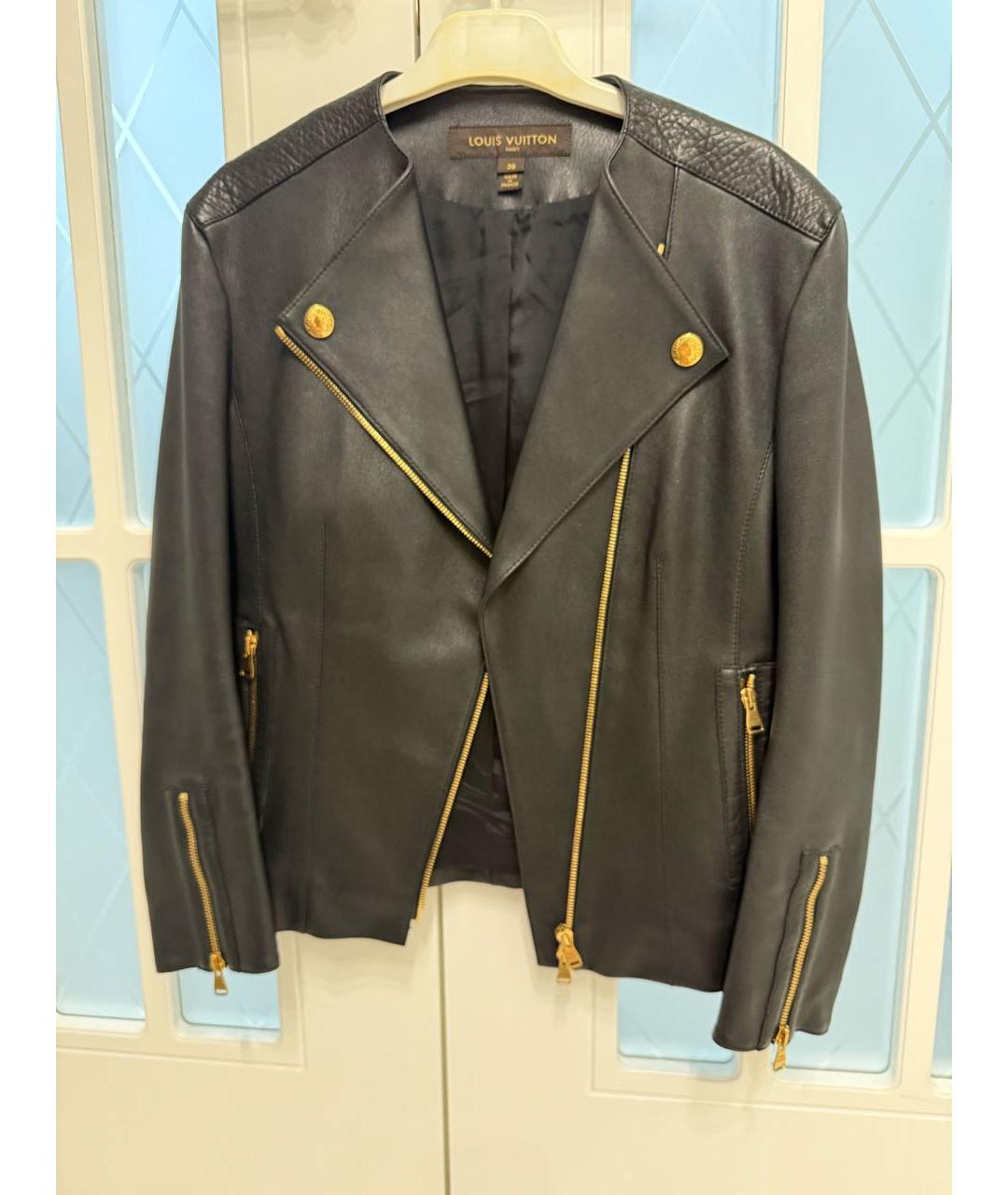 LOUIS VUITTON Черная кожаная куртка, фото 3