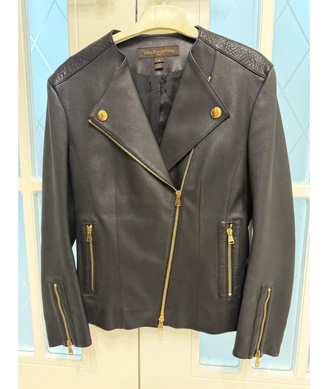 LOUIS VUITTON Черная кожаная куртка, фото 4