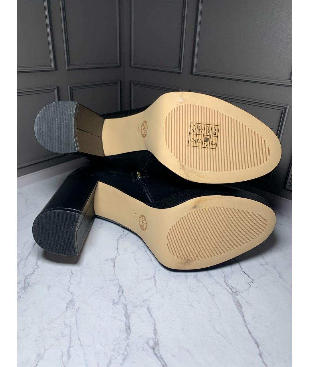 MICHAEL KORS Черные кожаные ботильоны, фото 3