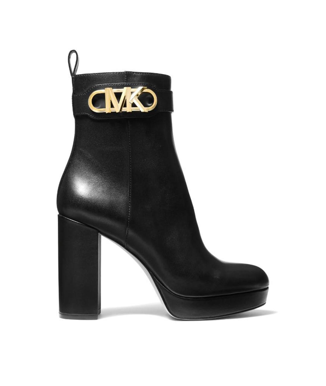 MICHAEL KORS Черные кожаные ботильоны, фото 9