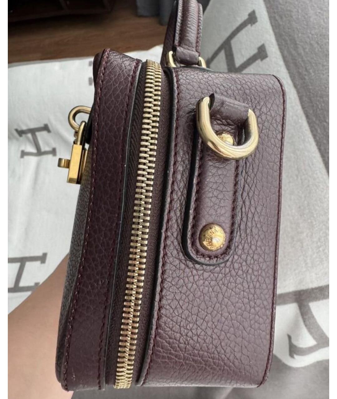 DOLCE&GABBANA Бордовая кожаная сумка через плечо, фото 4