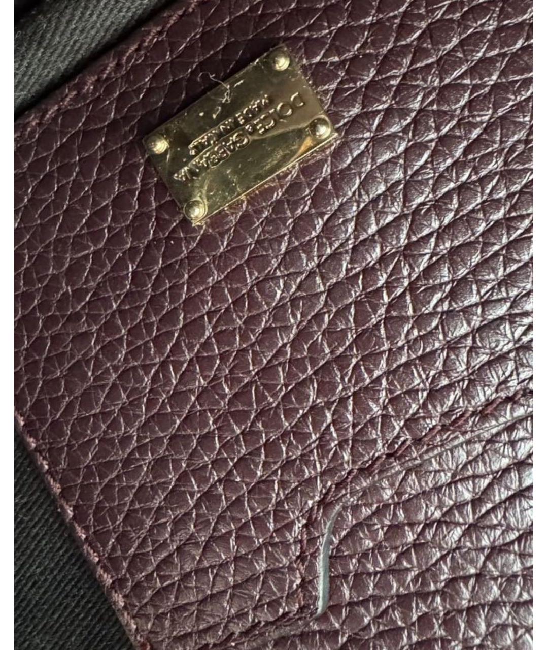 DOLCE&GABBANA Бордовая кожаная сумка через плечо, фото 8