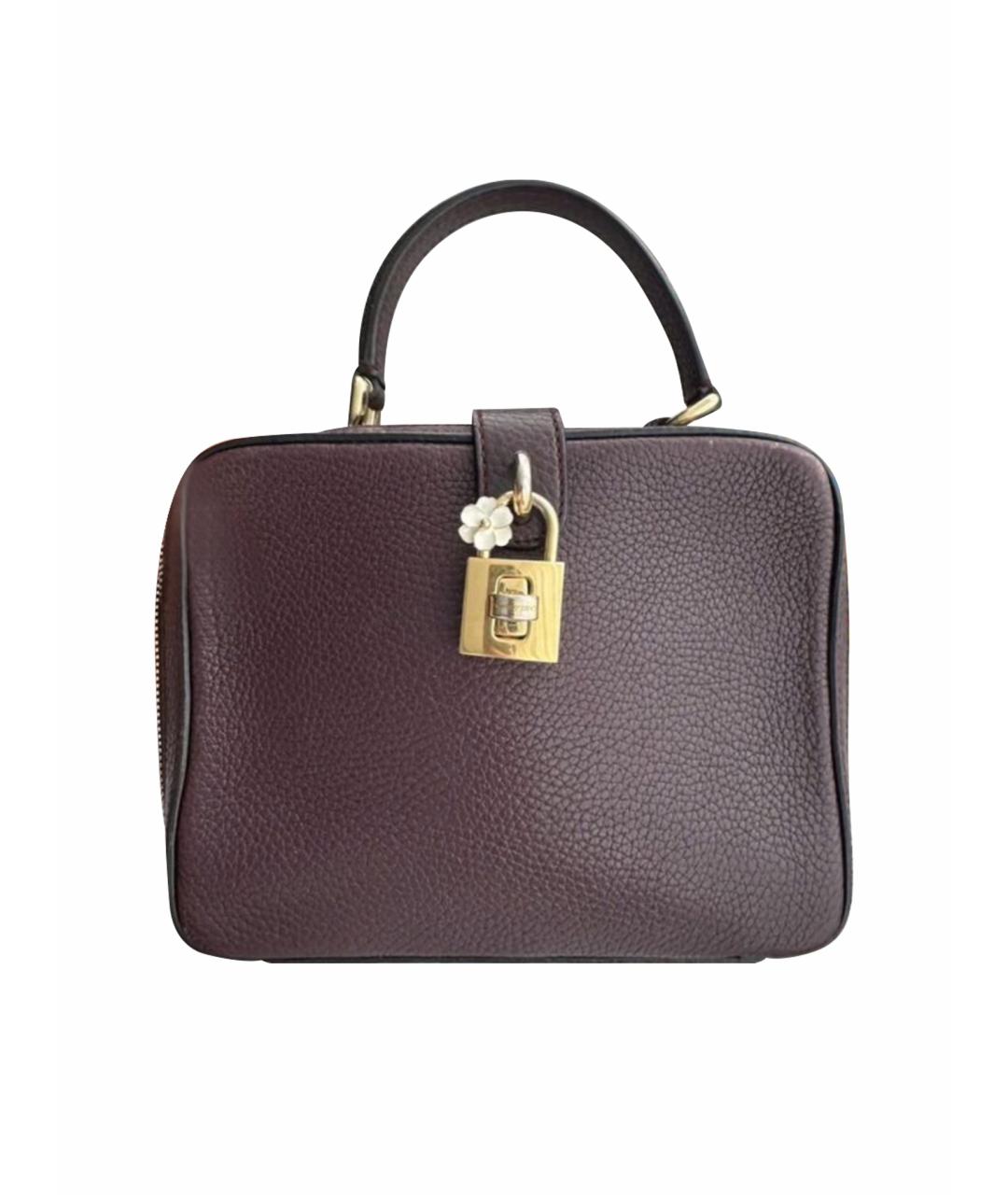 DOLCE&GABBANA Бордовая кожаная сумка через плечо, фото 1