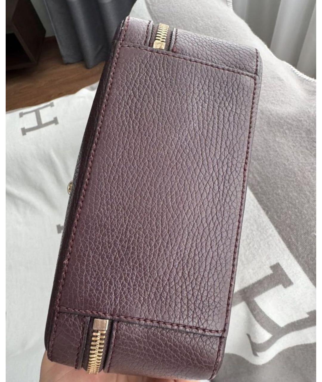 DOLCE&GABBANA Бордовая кожаная сумка через плечо, фото 3