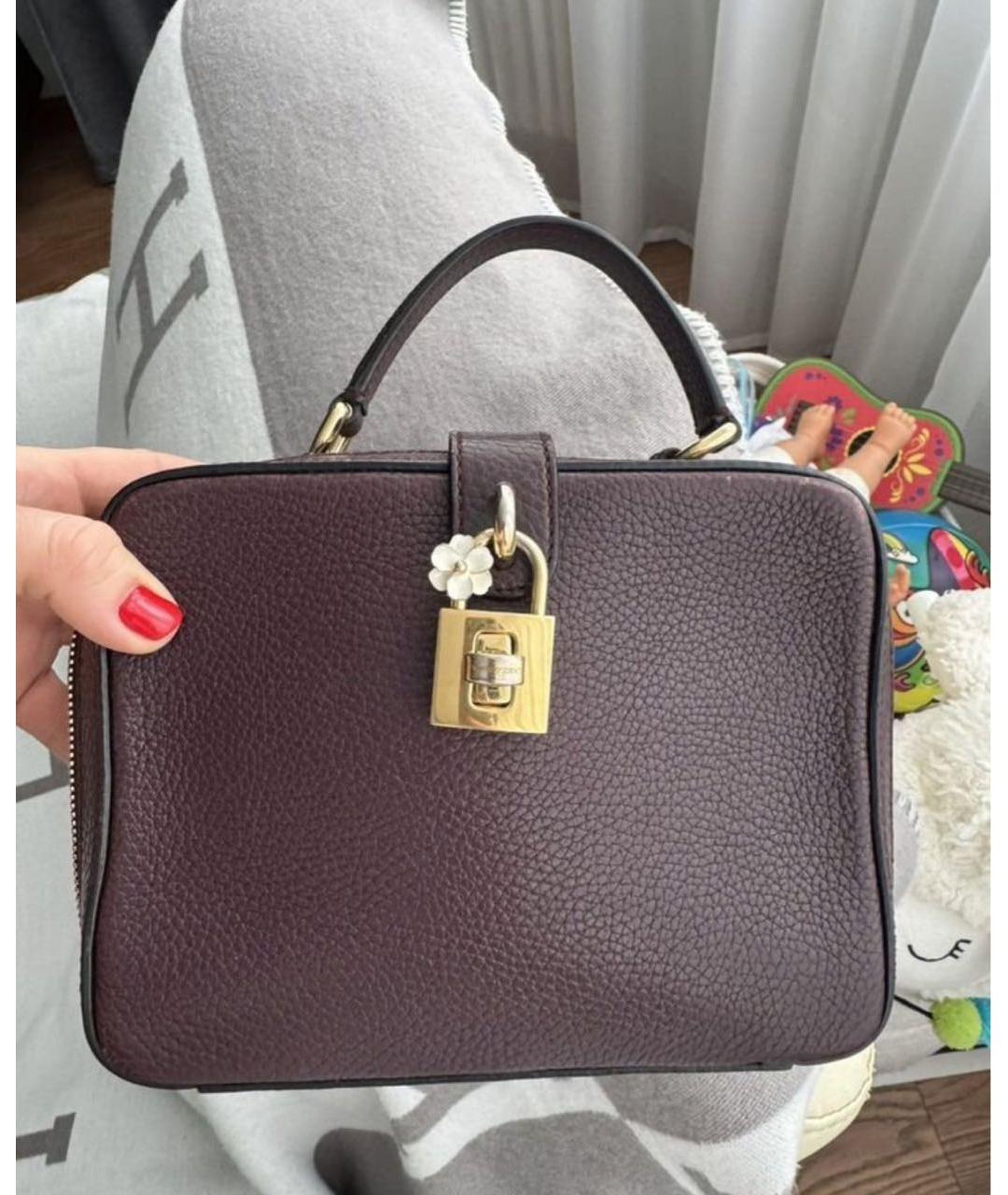 DOLCE&GABBANA Бордовая кожаная сумка через плечо, фото 9