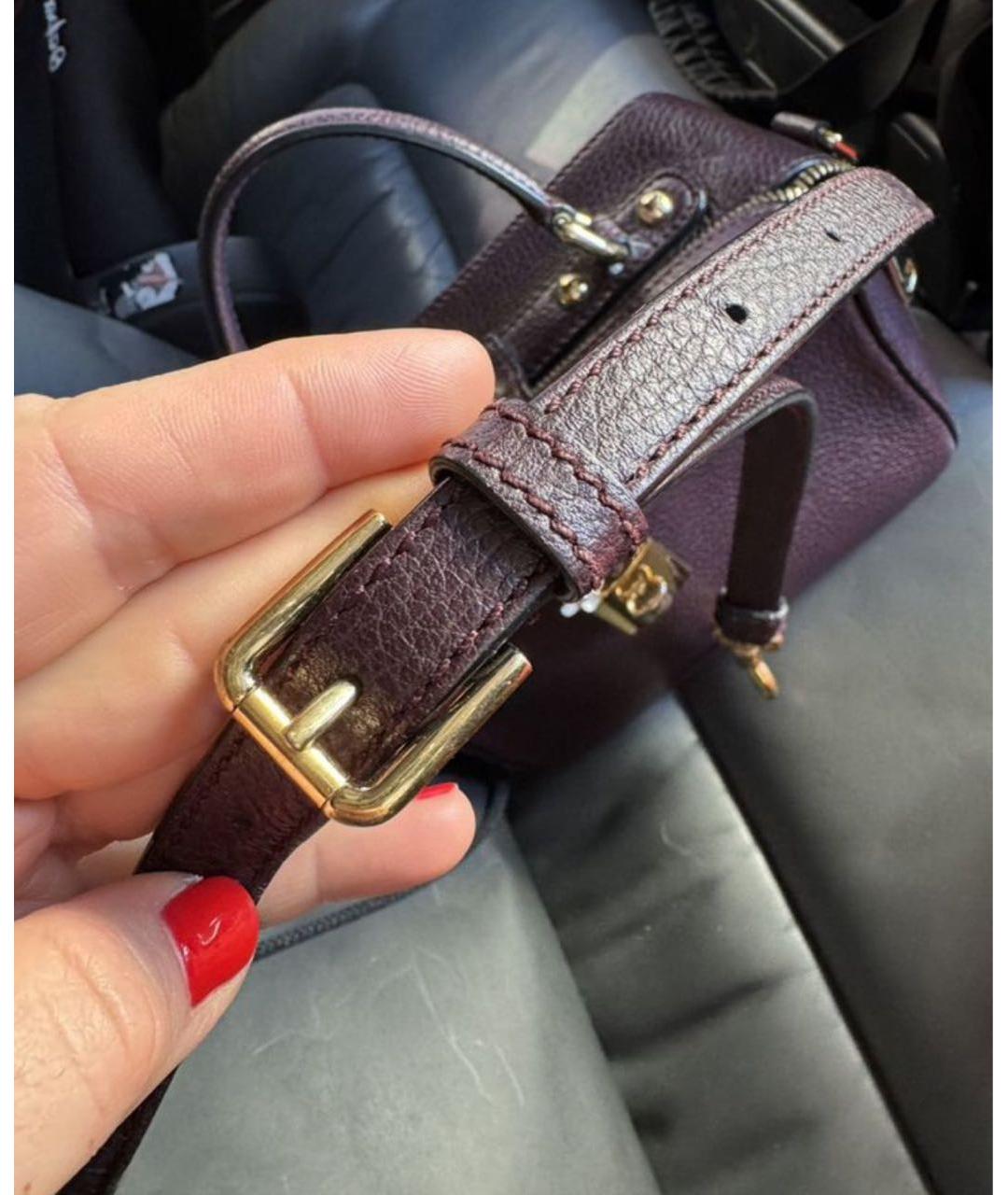 DOLCE&GABBANA Бордовая кожаная сумка через плечо, фото 5