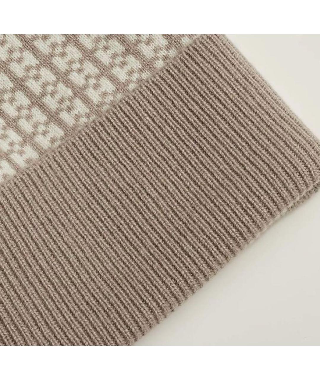 HERMES Бежевая шерстяная шапка, фото 3