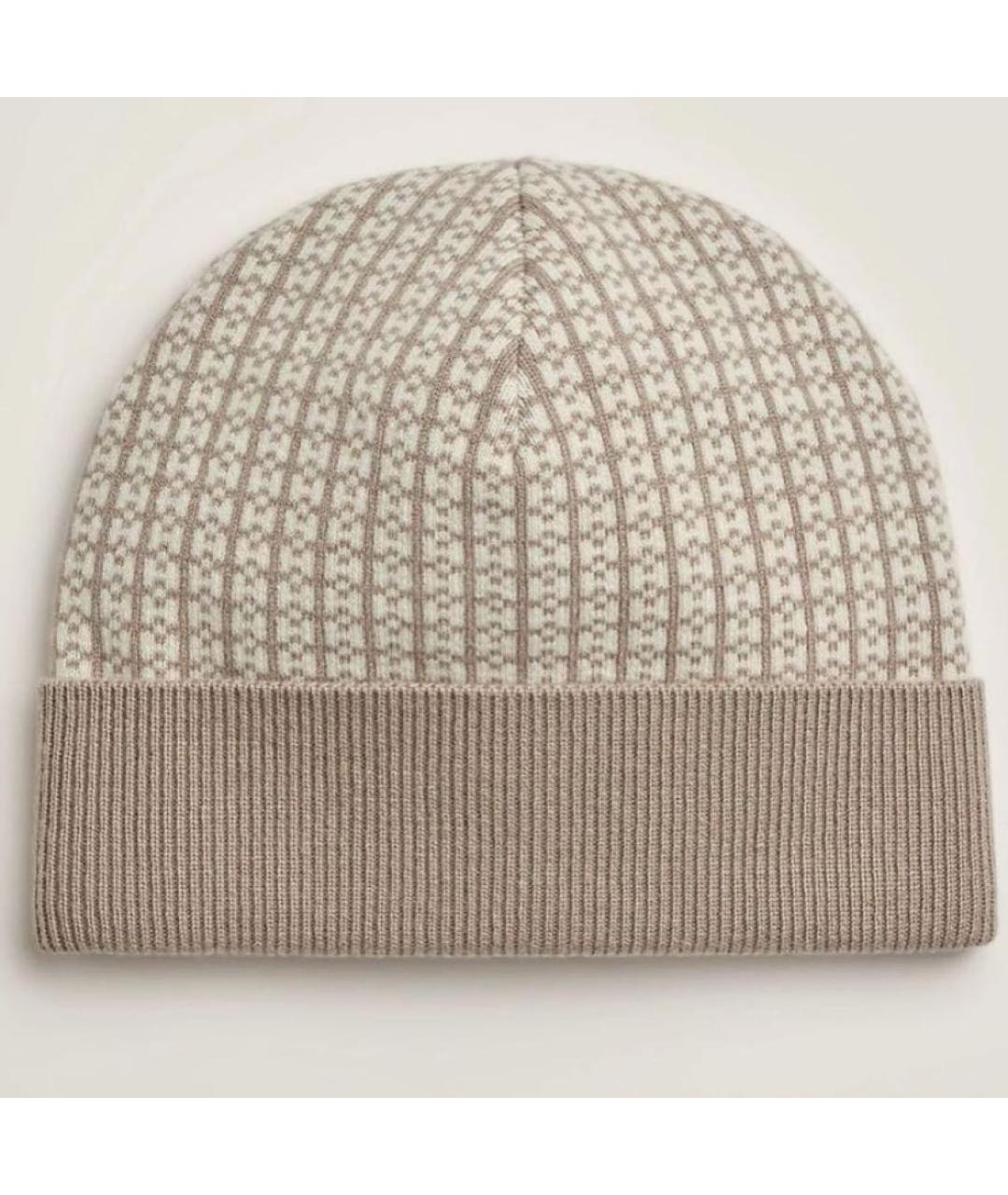 HERMES Бежевая шерстяная шапка, фото 4