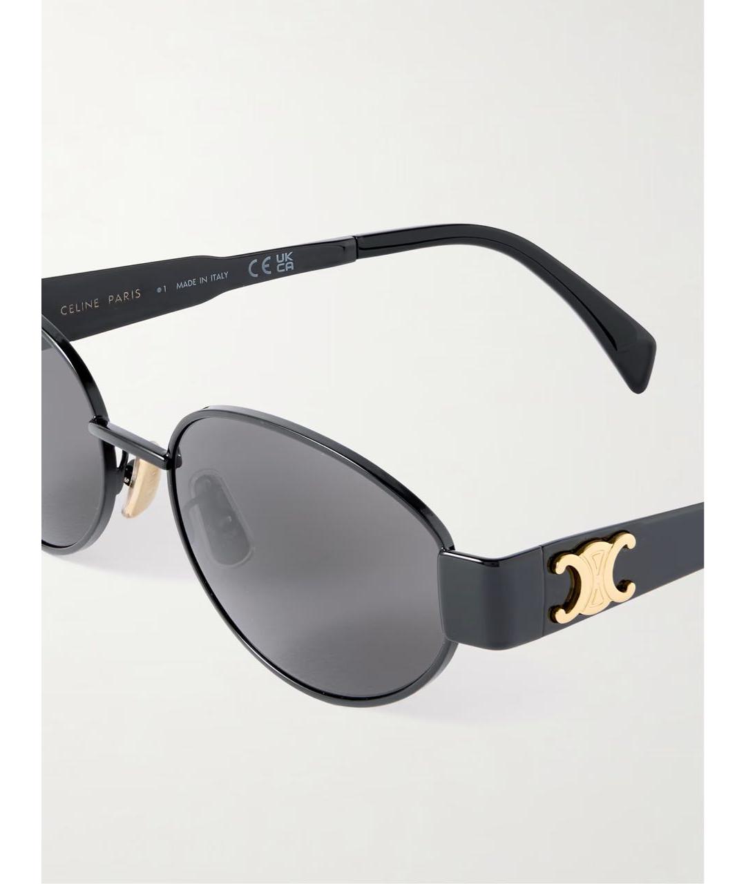 CELINE Черные металлические солнцезащитные очки, фото 6
