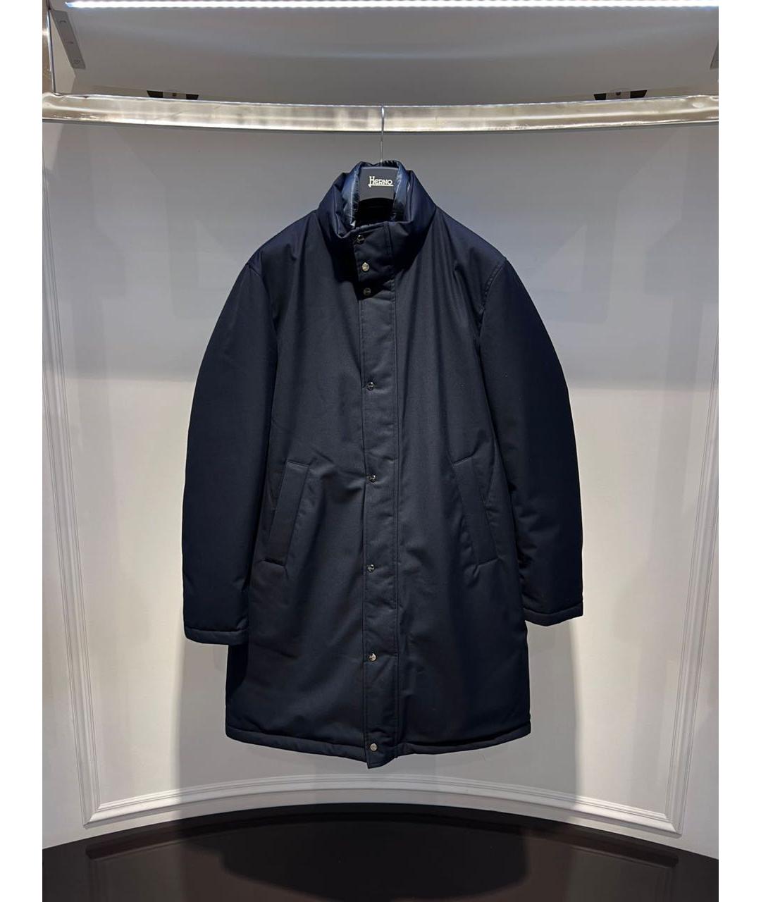 HERNO Темно-синяя полиэстеровая куртка, фото 2