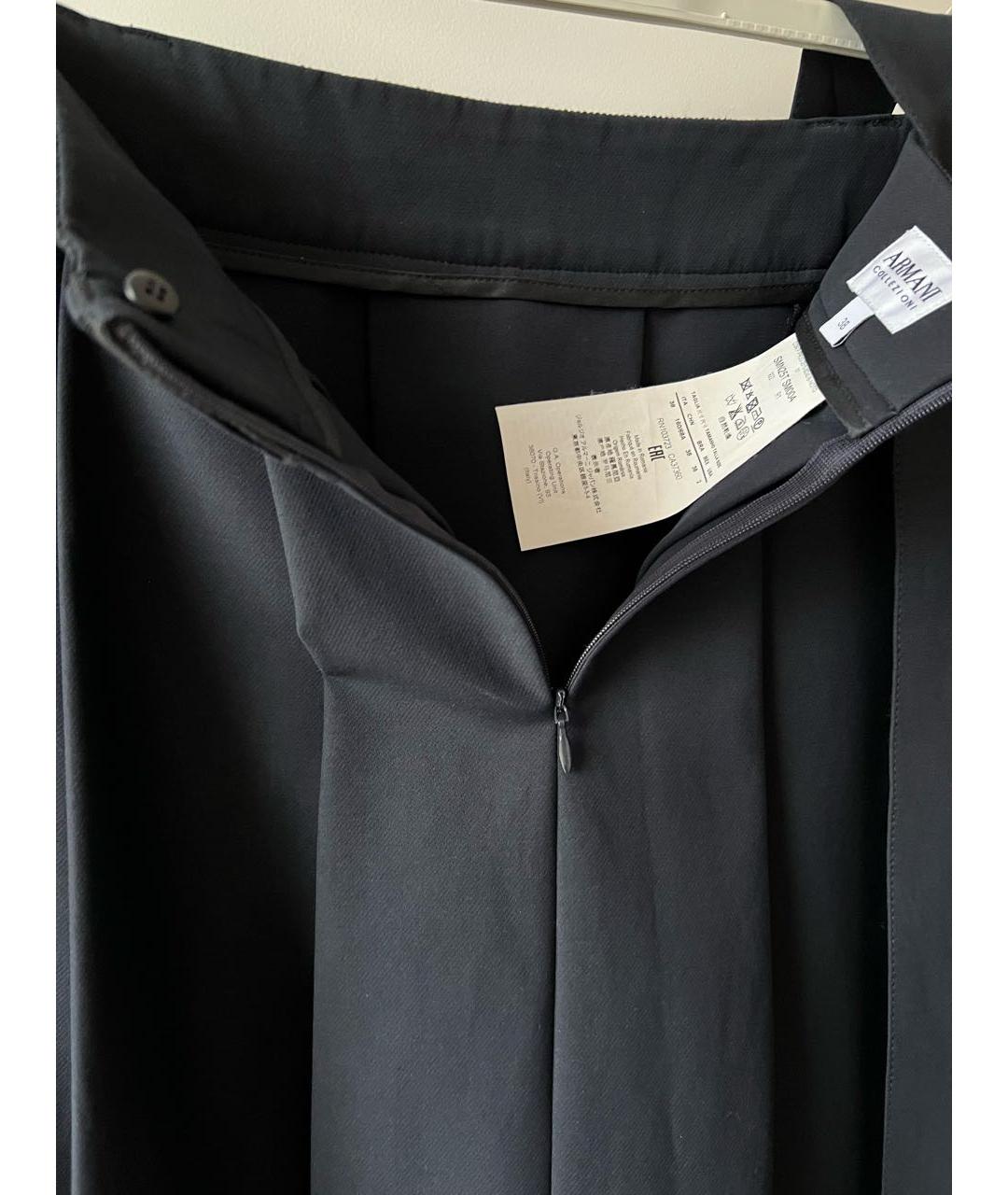 ARMANI COLLEZIONI Темно-синяя хлопковая юбка миди, фото 4