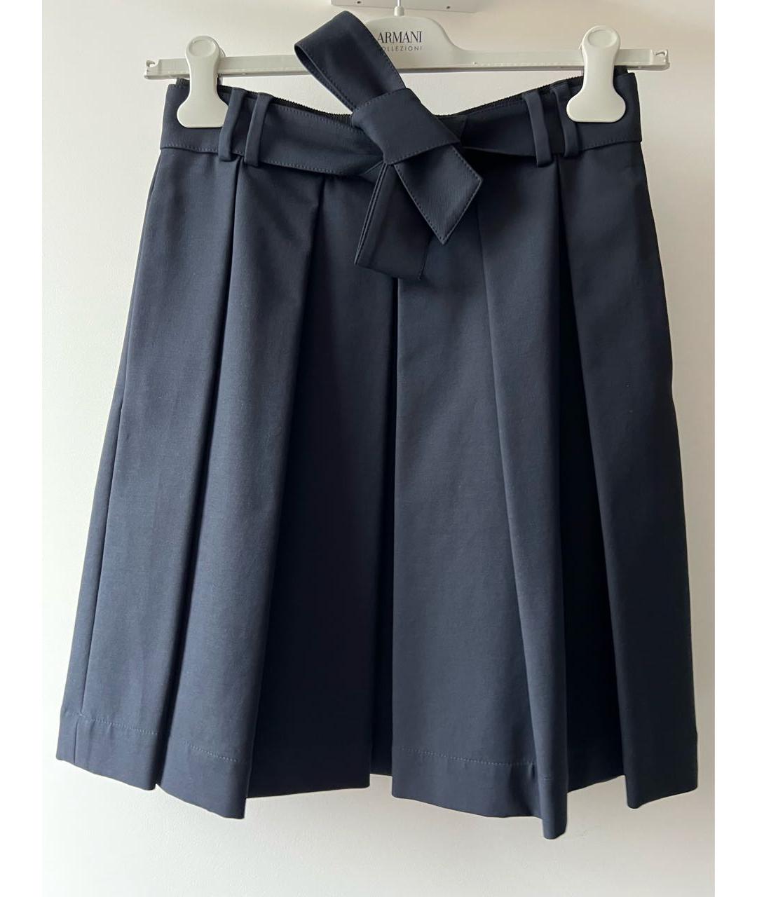 ARMANI COLLEZIONI Темно-синяя хлопковая юбка миди, фото 8