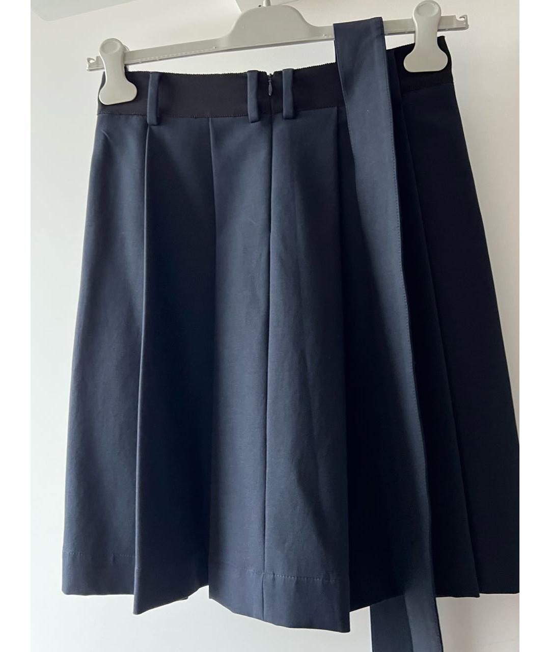 ARMANI COLLEZIONI Темно-синяя хлопковая юбка миди, фото 6