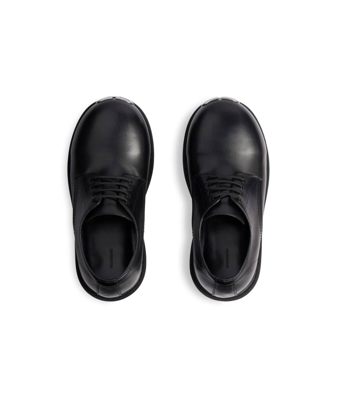 BALENCIAGA Черные кожаные низкие ботинки, фото 3