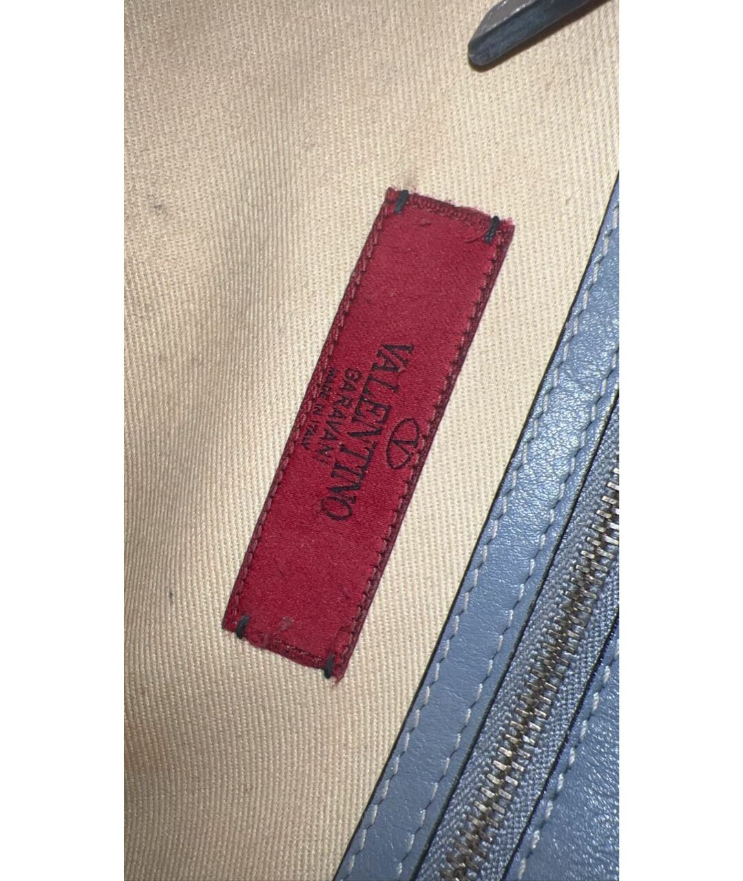 VALENTINO Голубая кожаная сумка тоут, фото 3