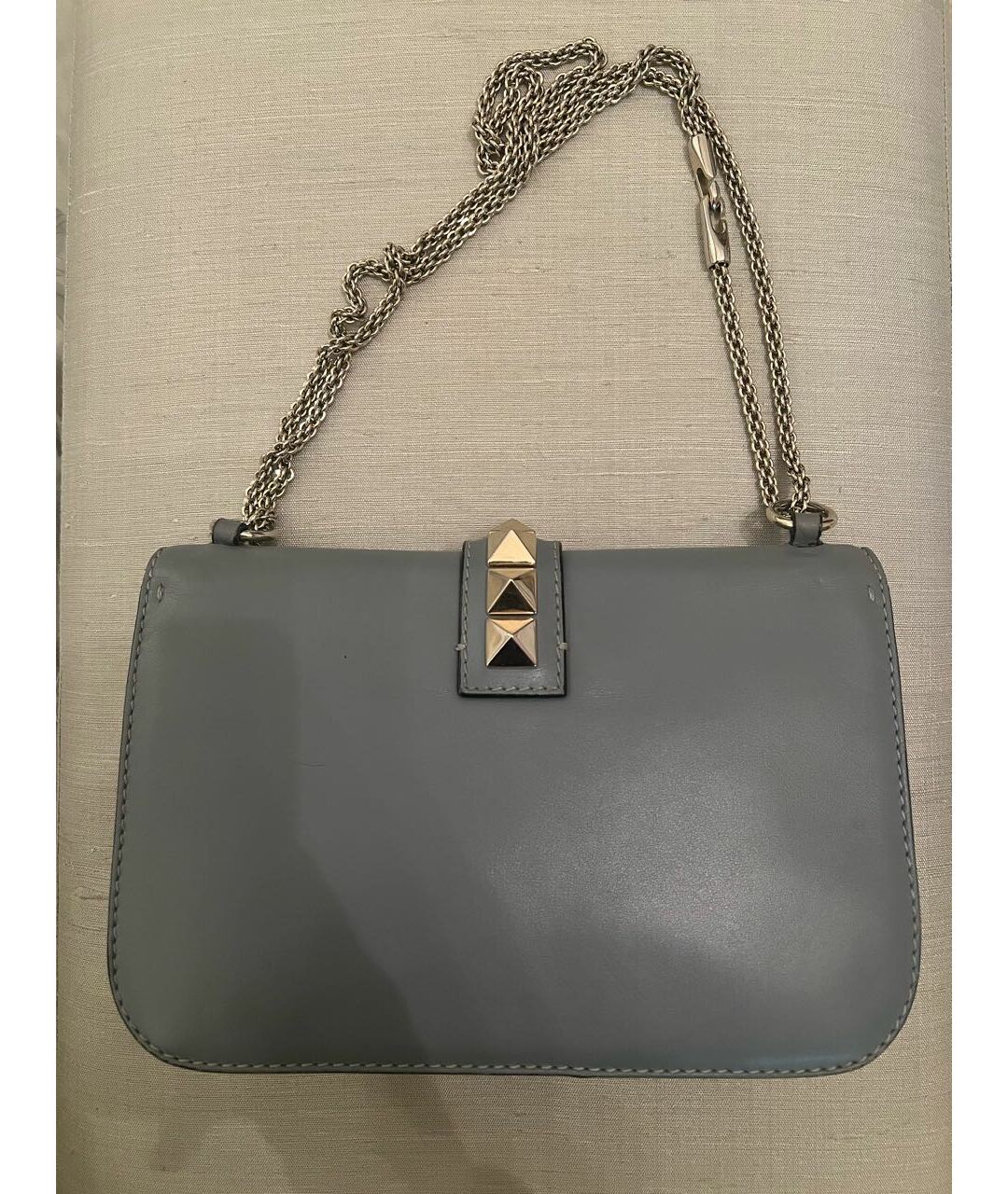 VALENTINO Голубая кожаная сумка тоут, фото 2