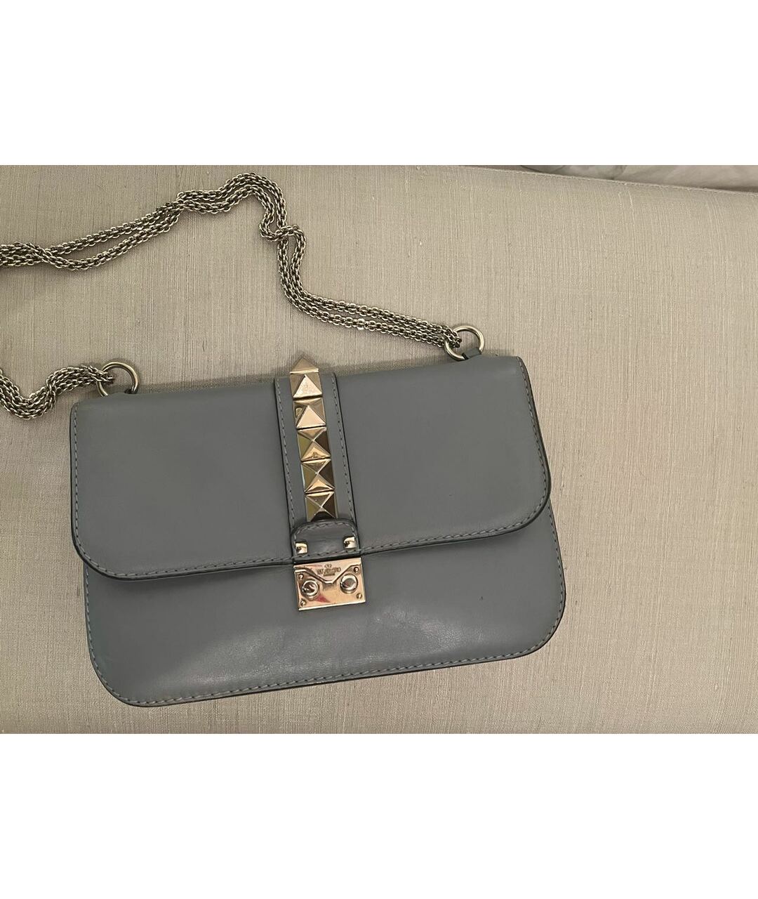 VALENTINO Голубая кожаная сумка тоут, фото 5