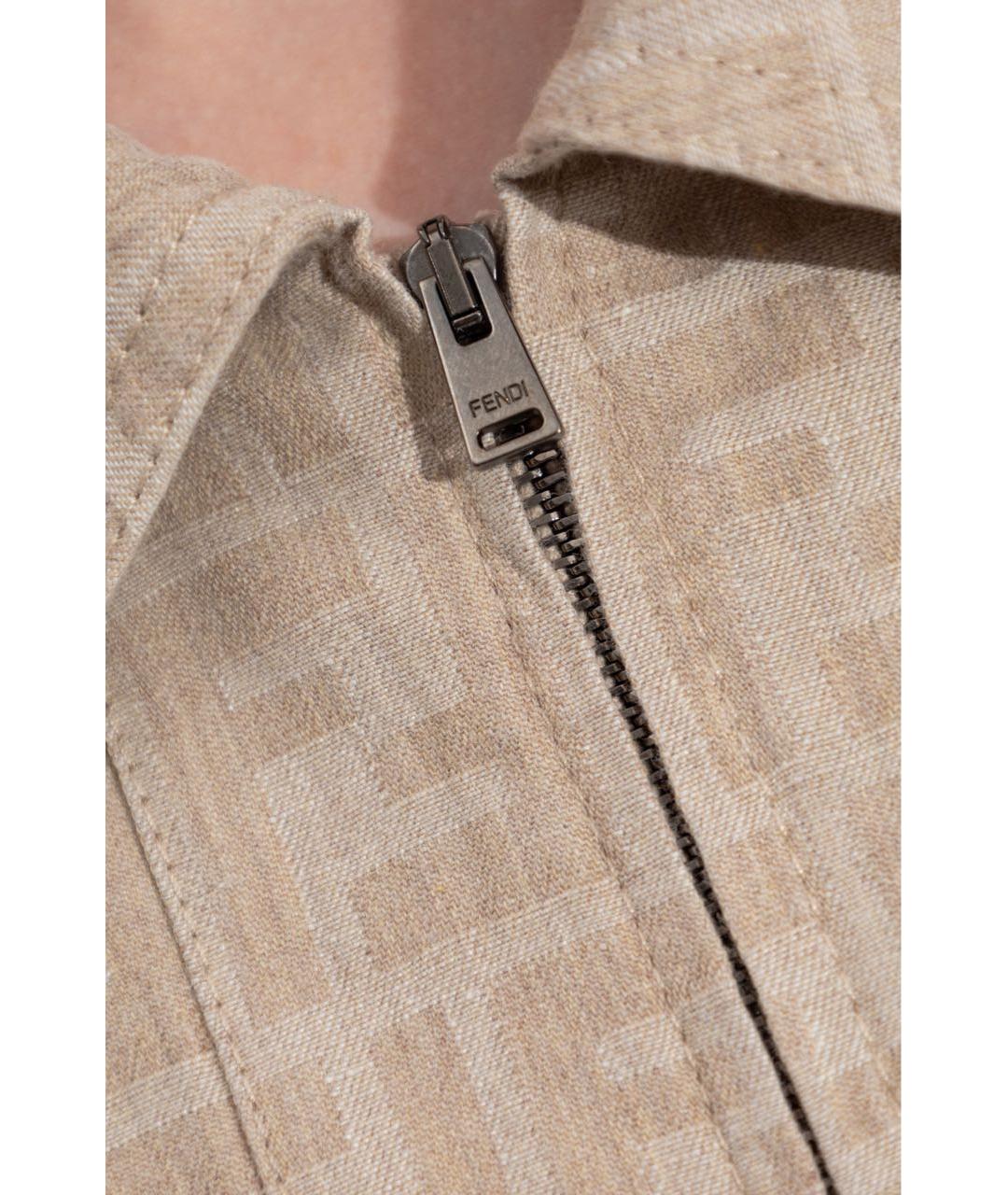 FENDI Бежевый хлопковый костюм с брюками, фото 6