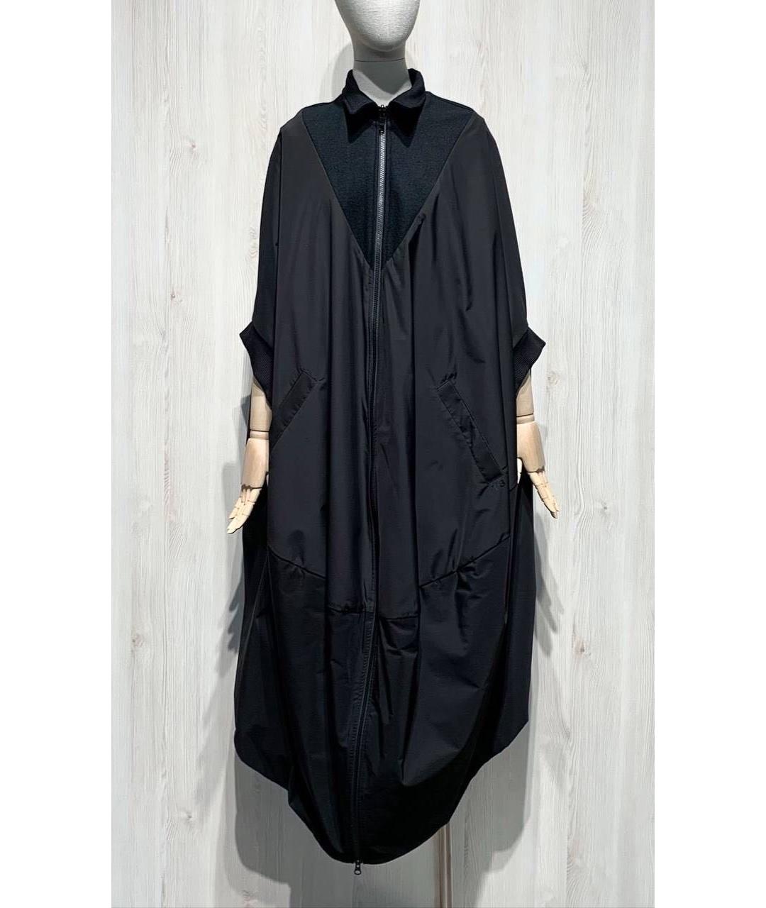 YOHJI YAMAMOTO Черное полиэстеровое пальто, фото 6