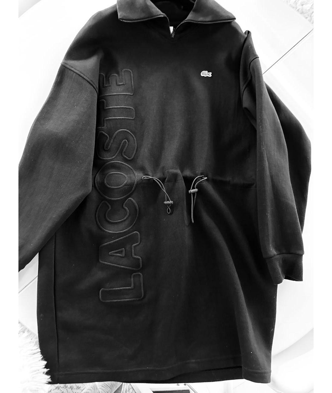 LACOSTE Черное хлопковое платье, фото 2