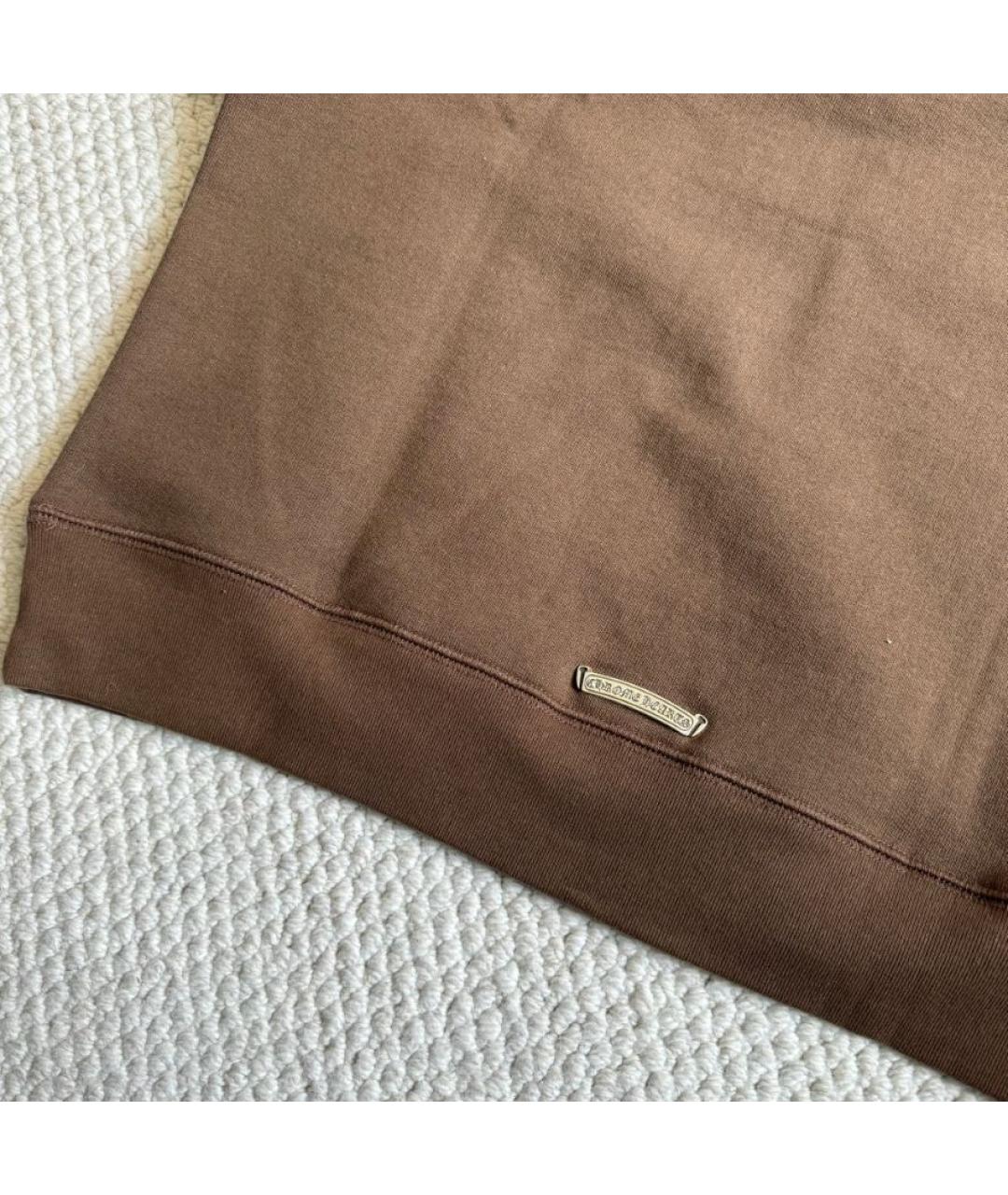 CHROME HEARTS Коричневая хлопковая футболка, фото 3