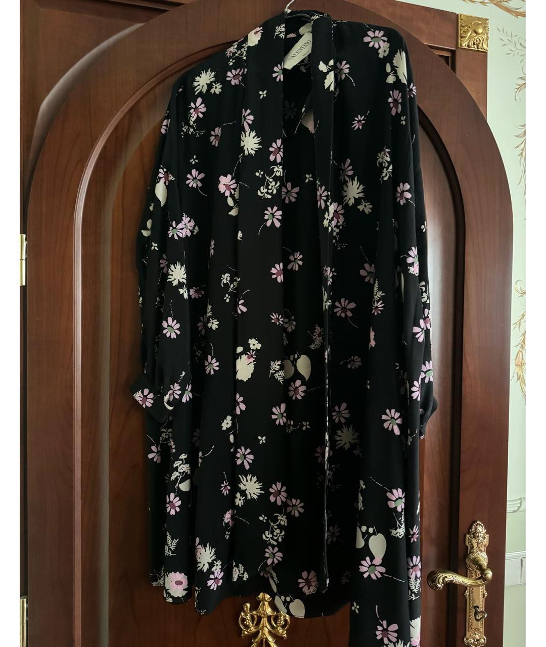 VALENTINO Черное шелковое повседневное платье, фото 4