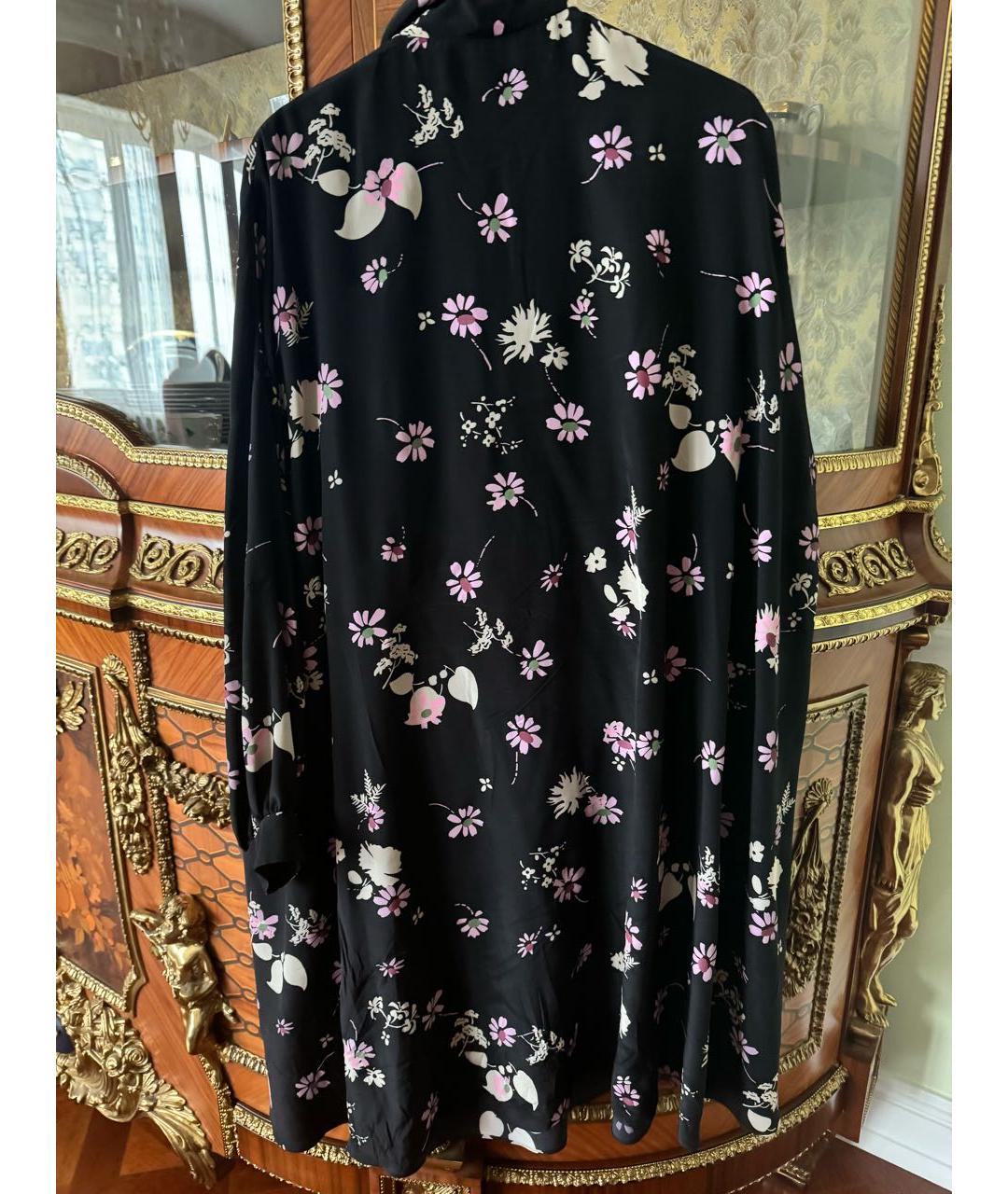 VALENTINO Черное шелковое повседневное платье, фото 2