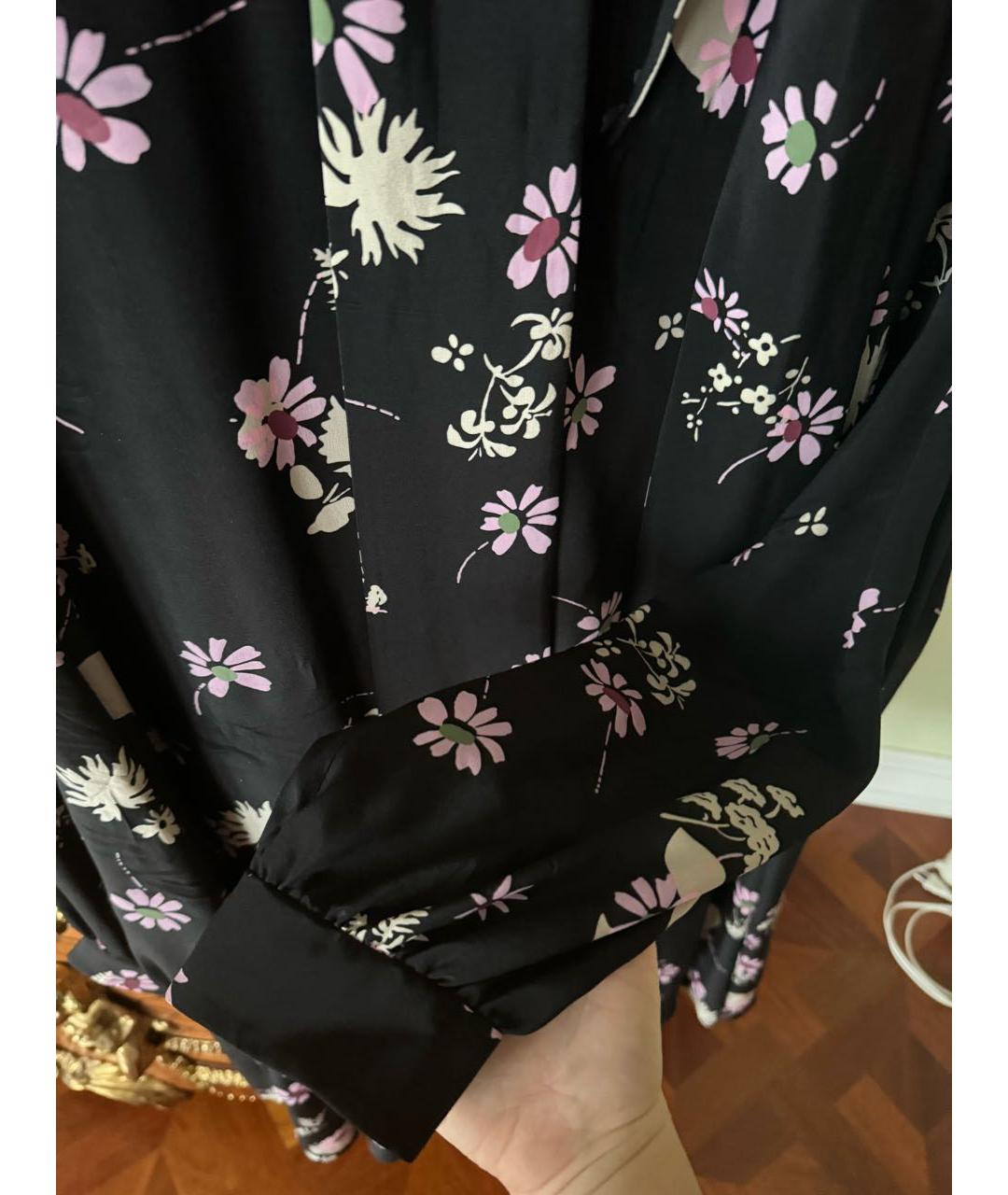 VALENTINO Черное шелковое повседневное платье, фото 3