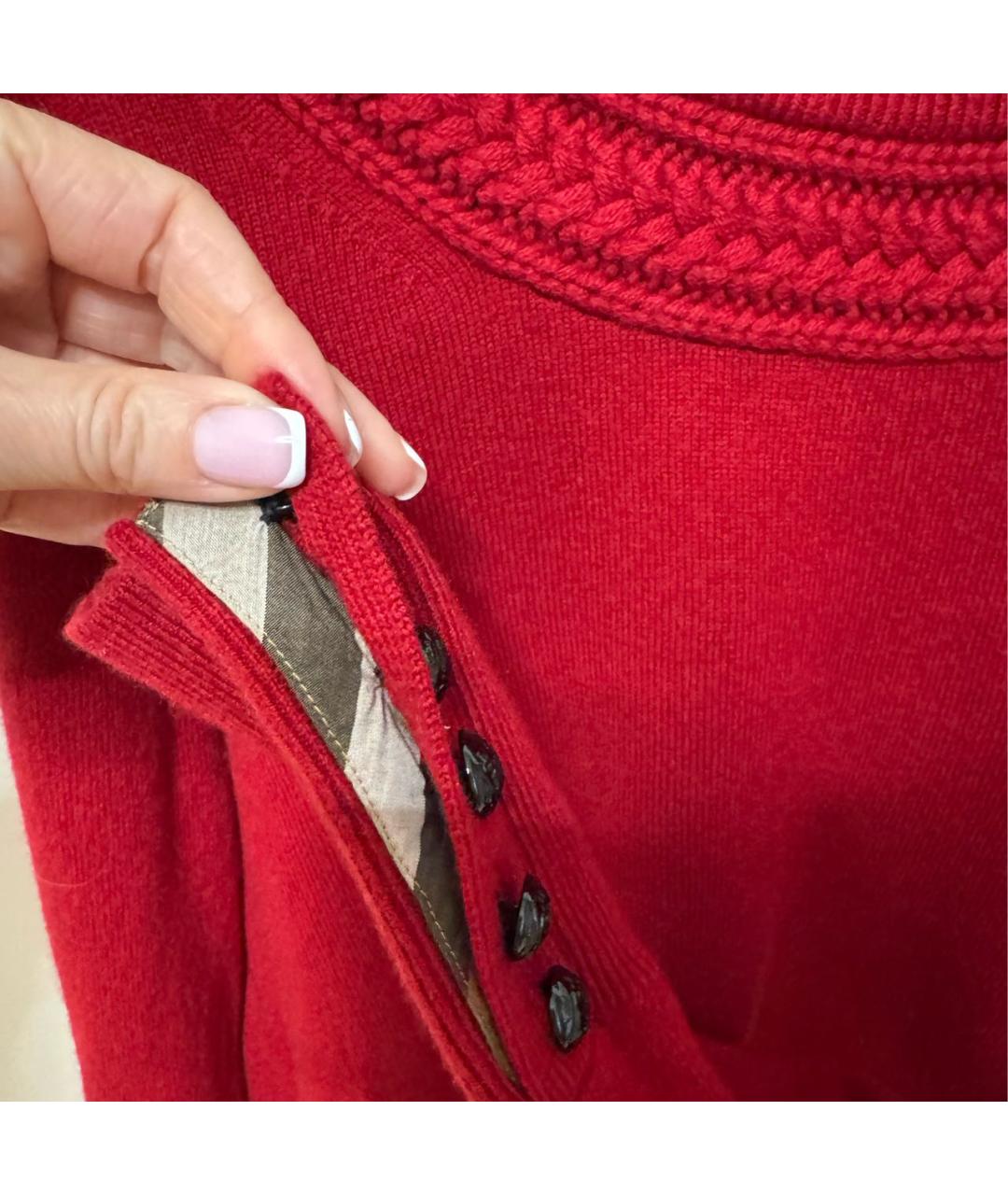 BURBERRY Красный кашемировый джемпер / свитер, фото 2