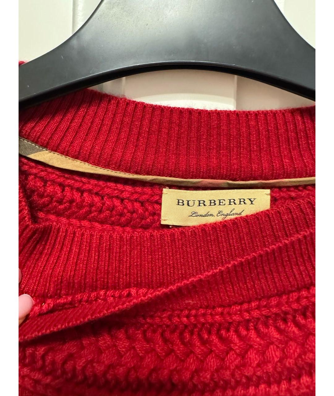 BURBERRY Красный кашемировый джемпер / свитер, фото 3