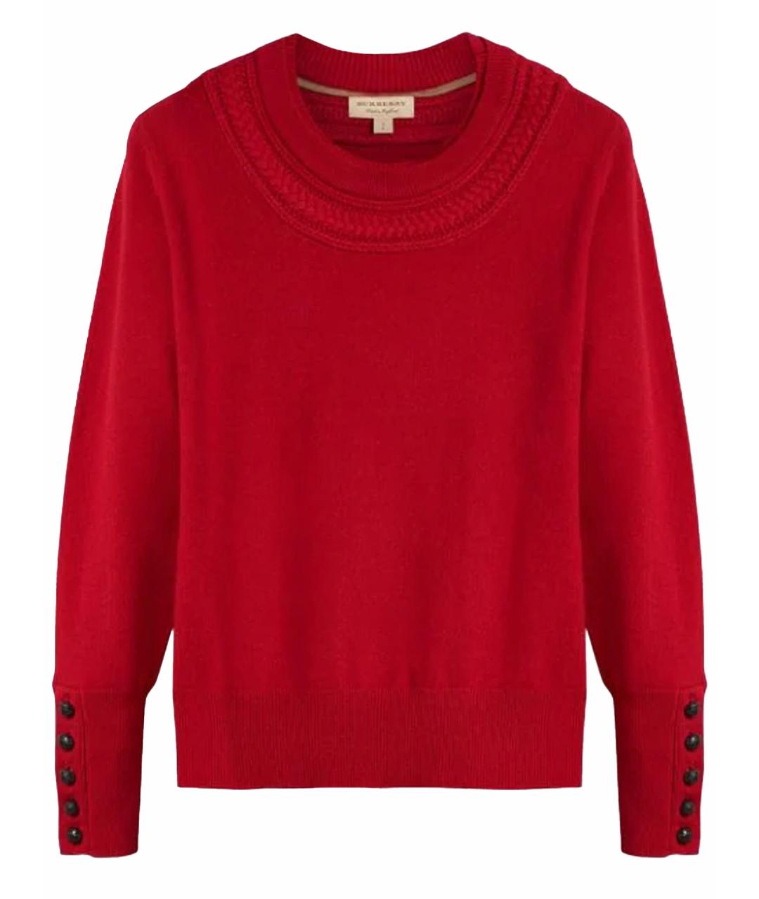 BURBERRY Красный кашемировый джемпер / свитер, фото 1