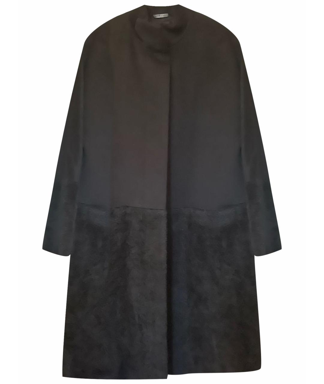 MAX MARA STUDIO Черное шерстяное пальто, фото 1