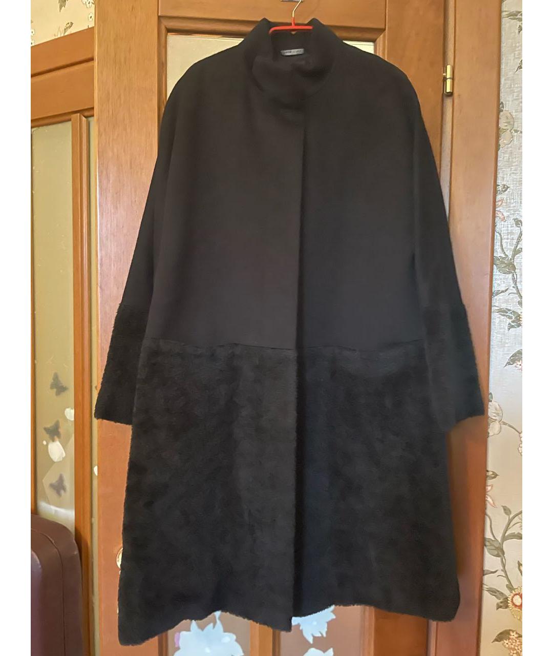 MAX MARA STUDIO Черное шерстяное пальто, фото 6