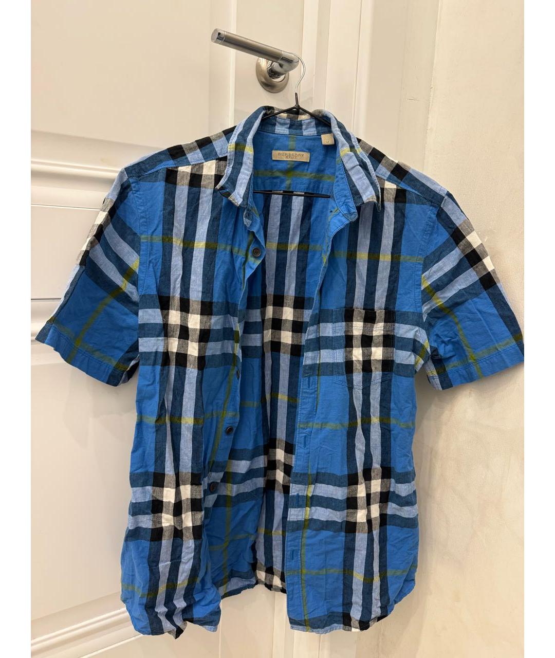 BURBERRY Синяя льняная рубашка, фото 8