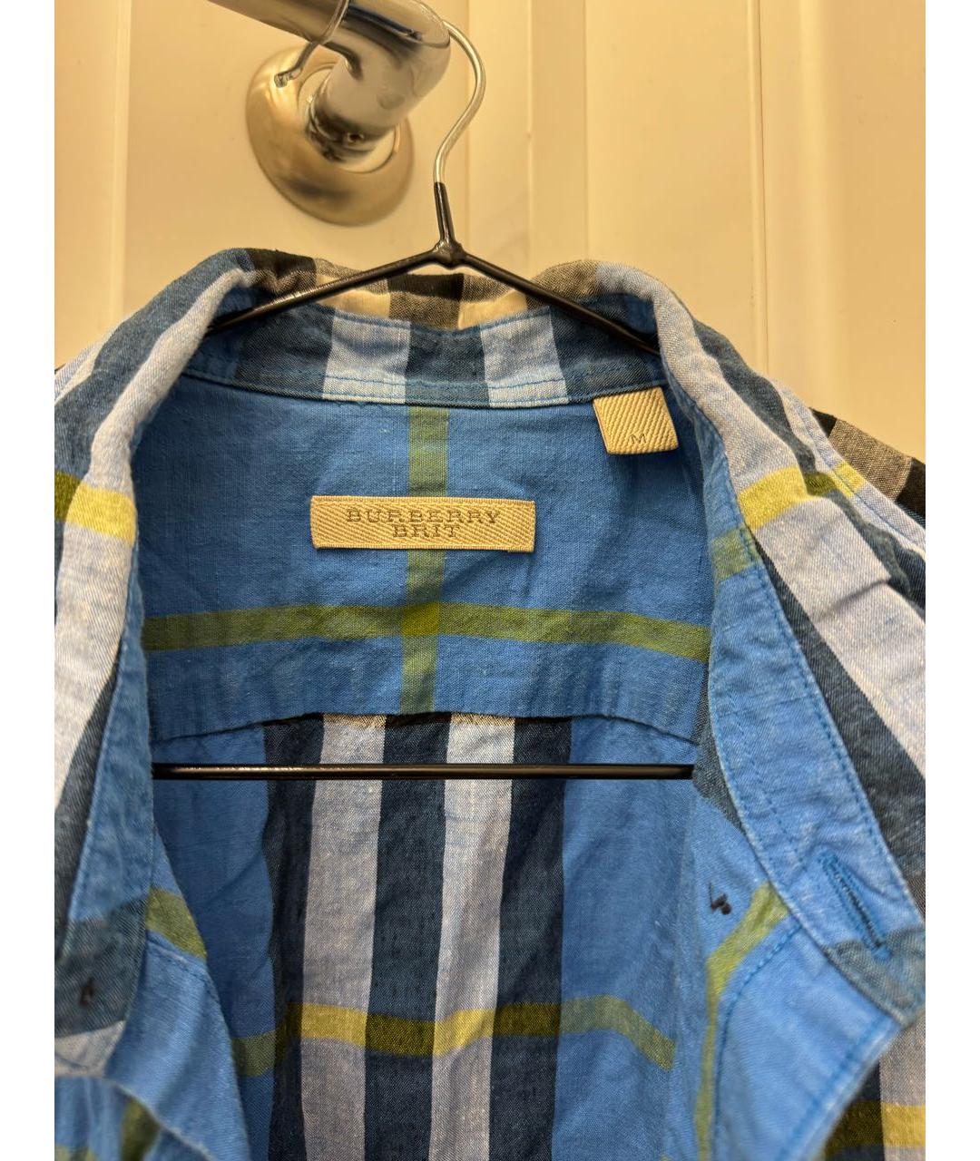 BURBERRY Синяя льняная рубашка, фото 3