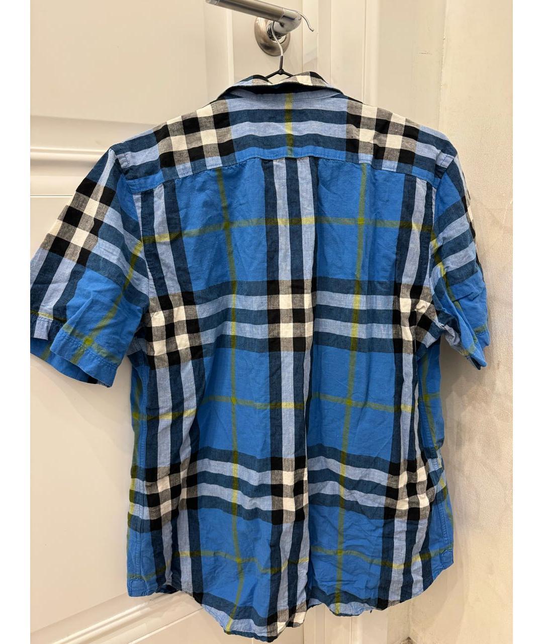 BURBERRY Синяя льняная рубашка, фото 2