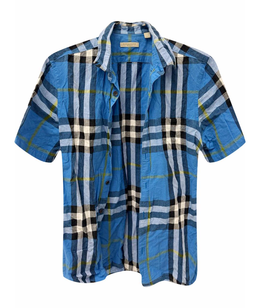BURBERRY Синяя льняная рубашка, фото 1