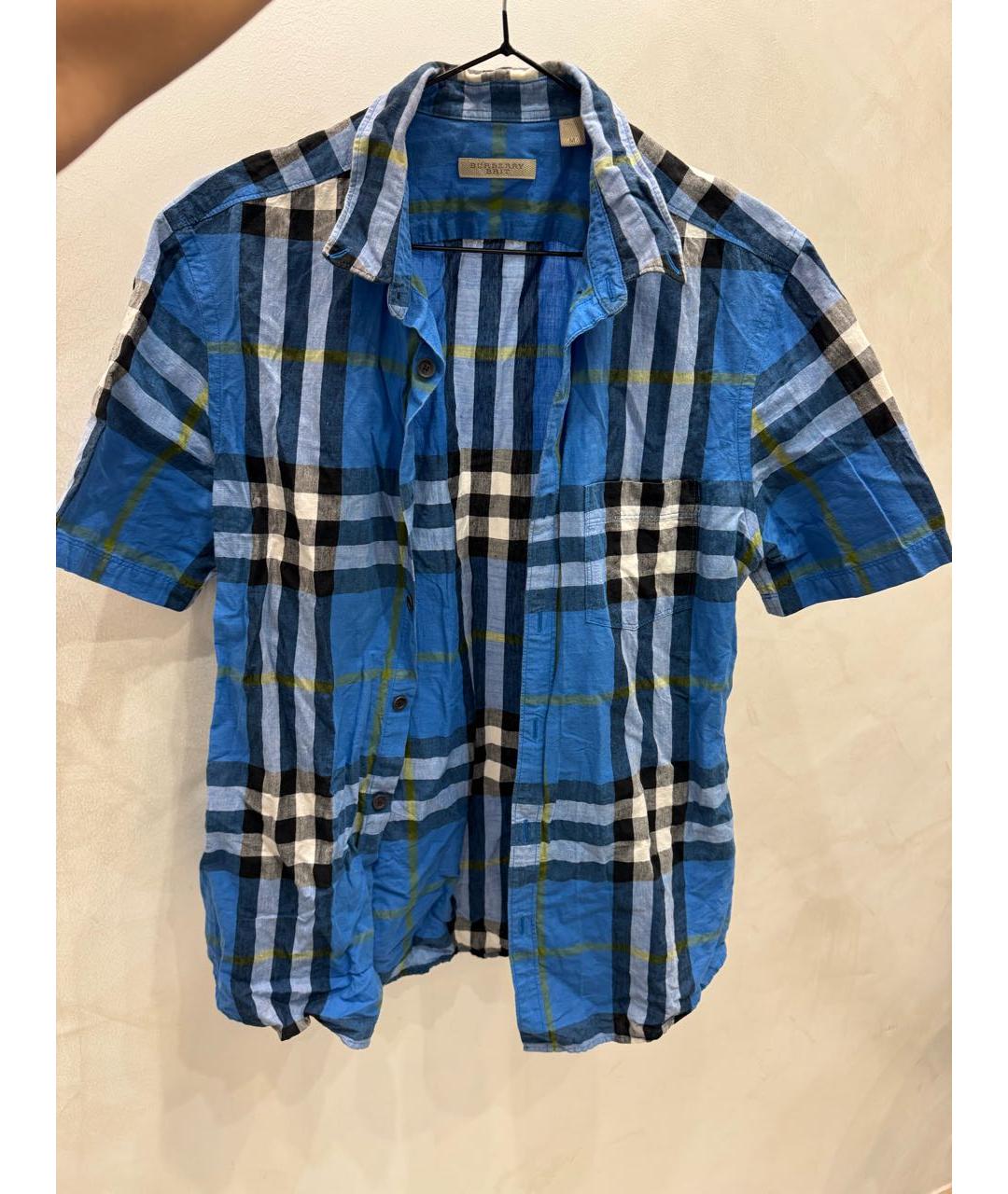 BURBERRY Синяя льняная рубашка, фото 7